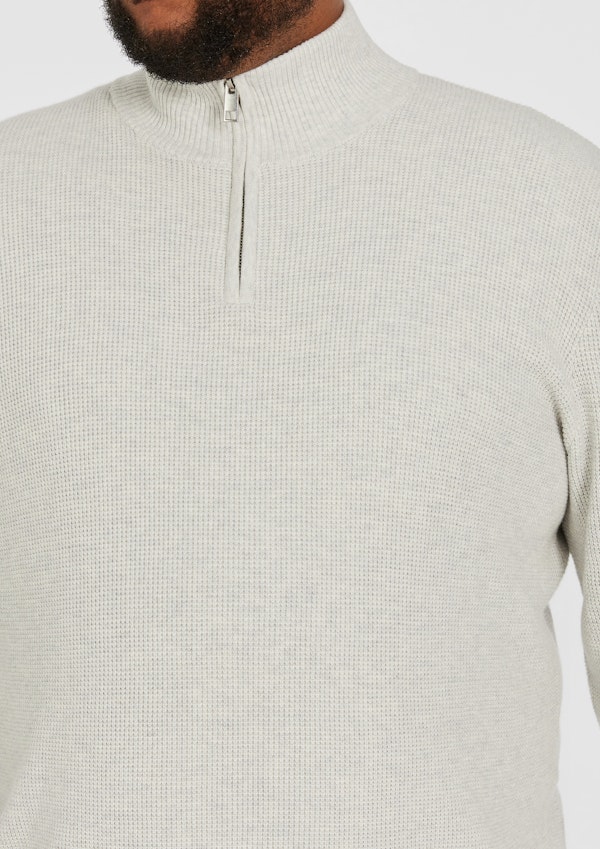 Ice Grey Palma Zip Knit