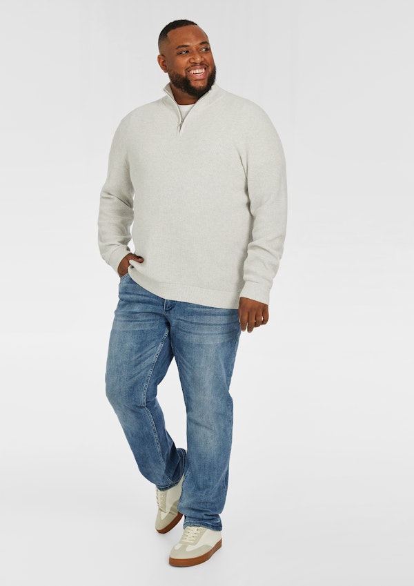 Ice Grey Palma Zip Knit