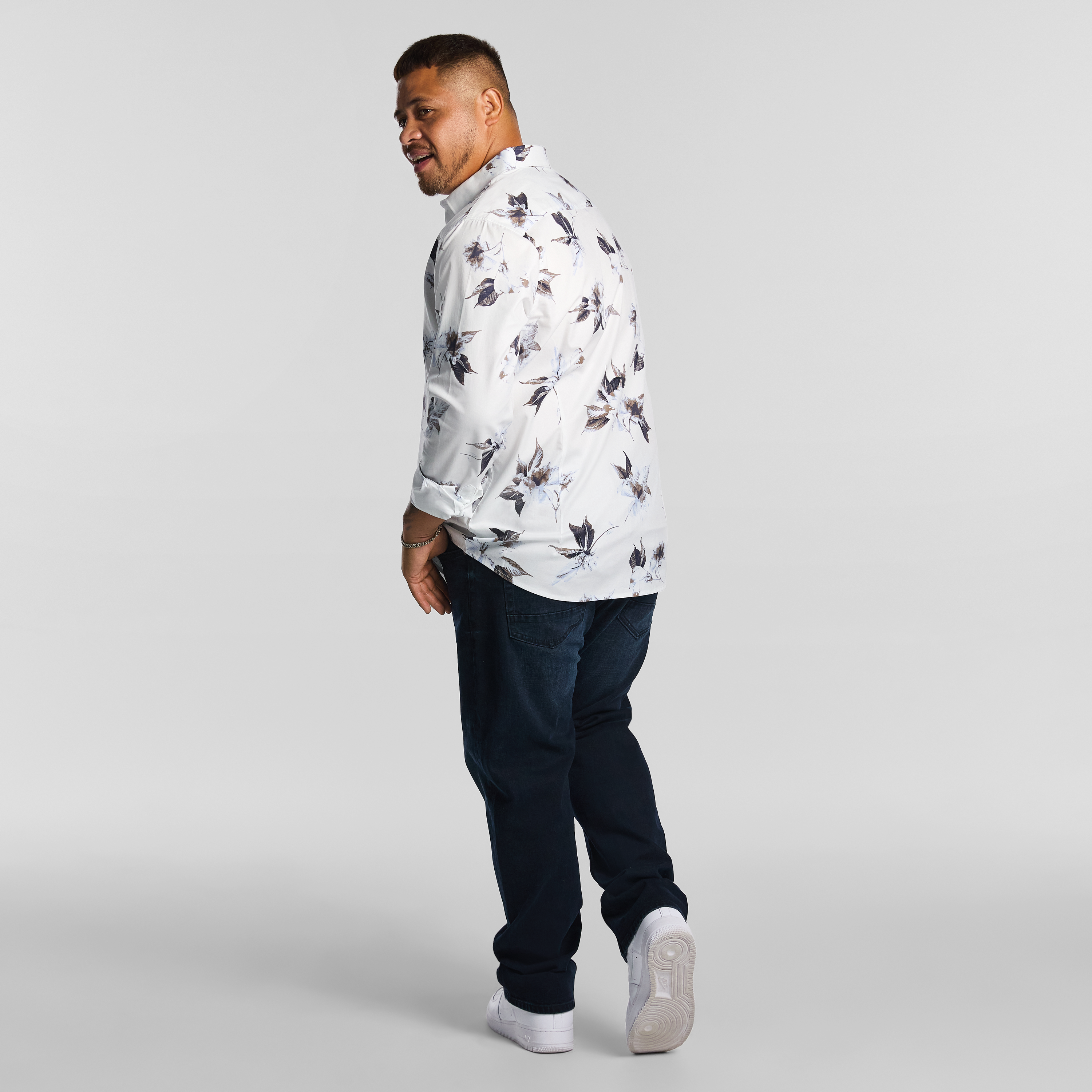 White Valencia Floral Classic Shirt