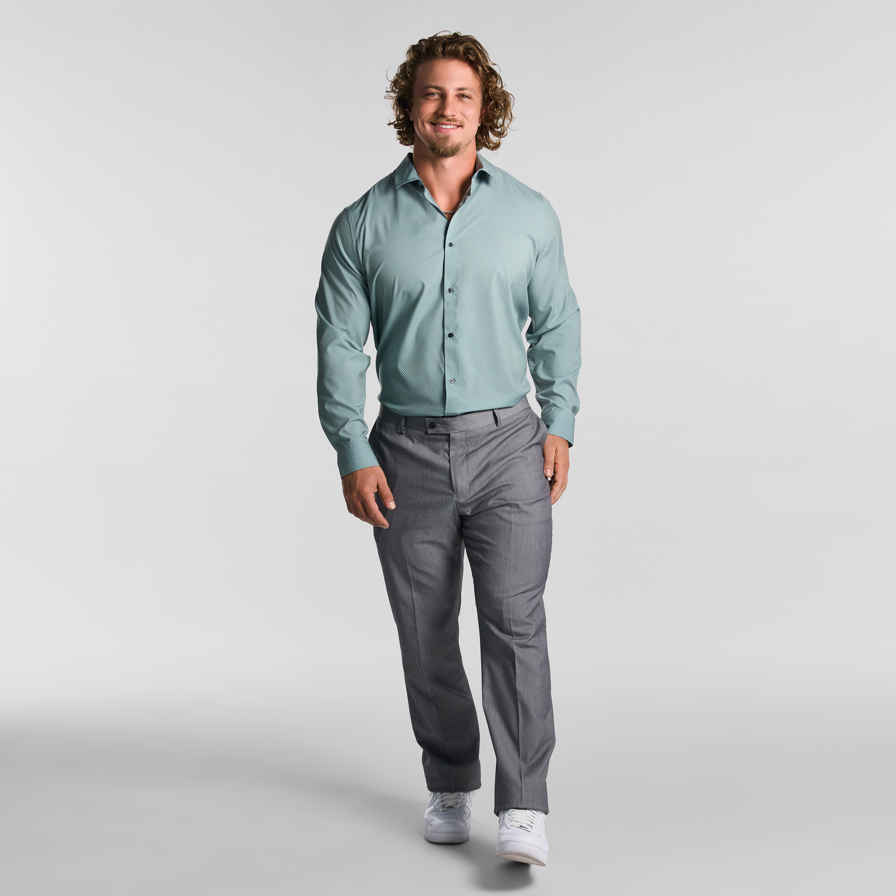 Sage Green Tulsa Micro Geo Super Stretch Shirt