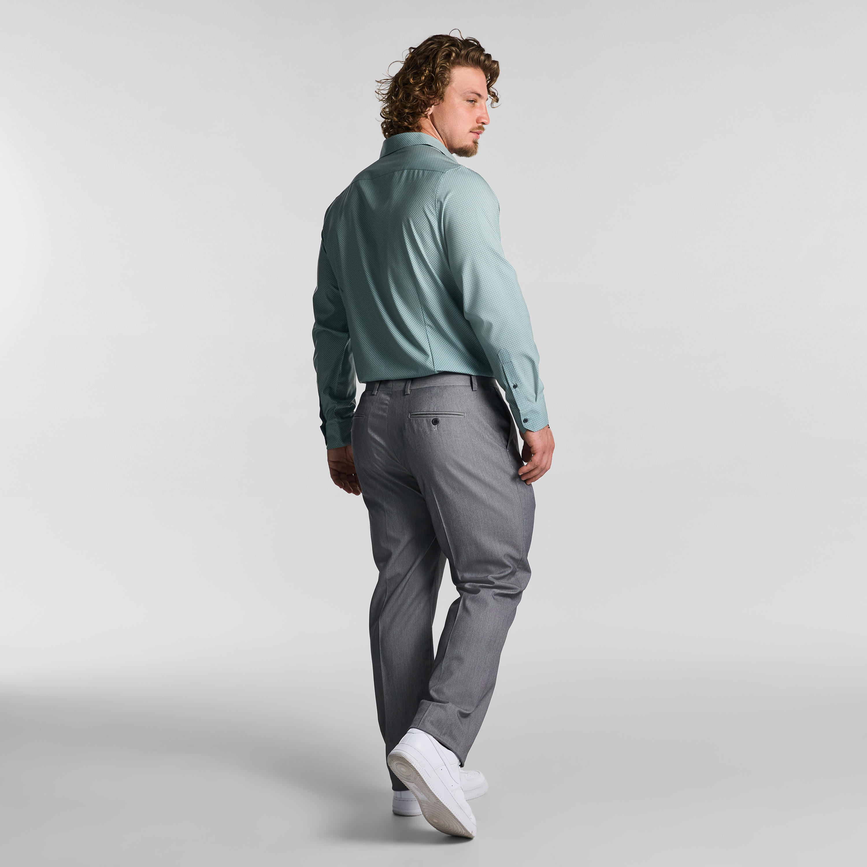 Sage Green Tulsa Micro Geo Super Stretch Shirt