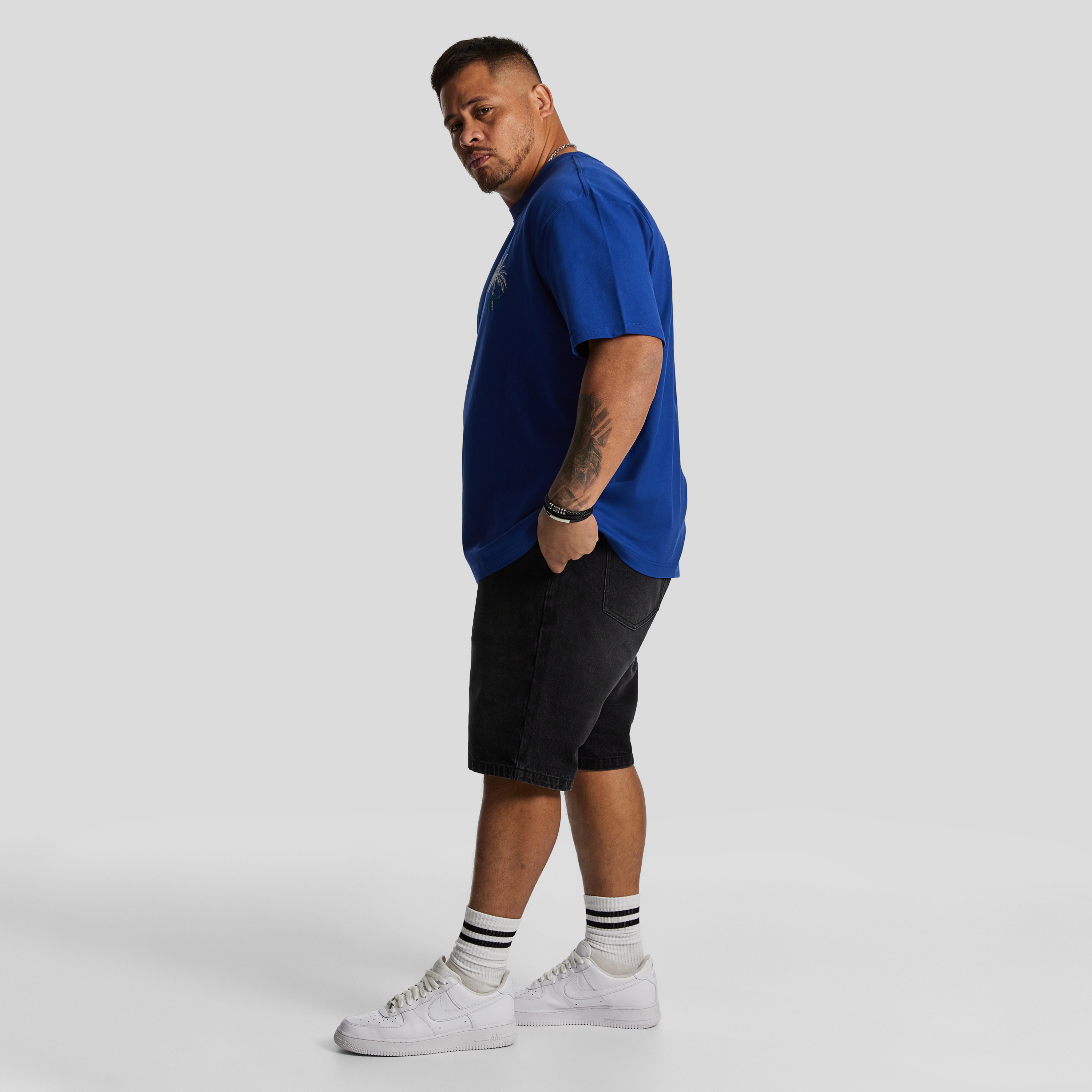 Black Cal Relaxed Denim Short