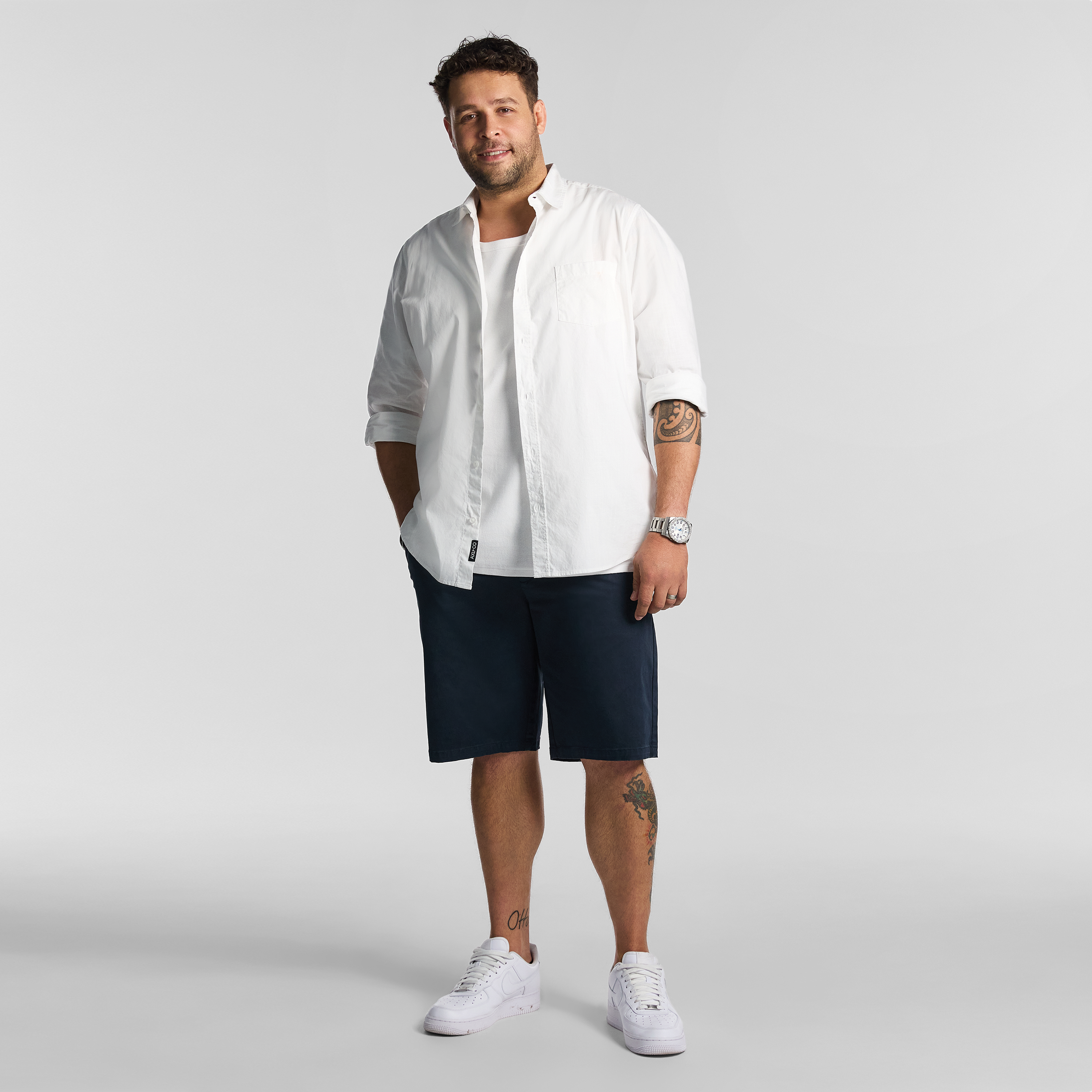 Navy Hastings Stretch Chino Short