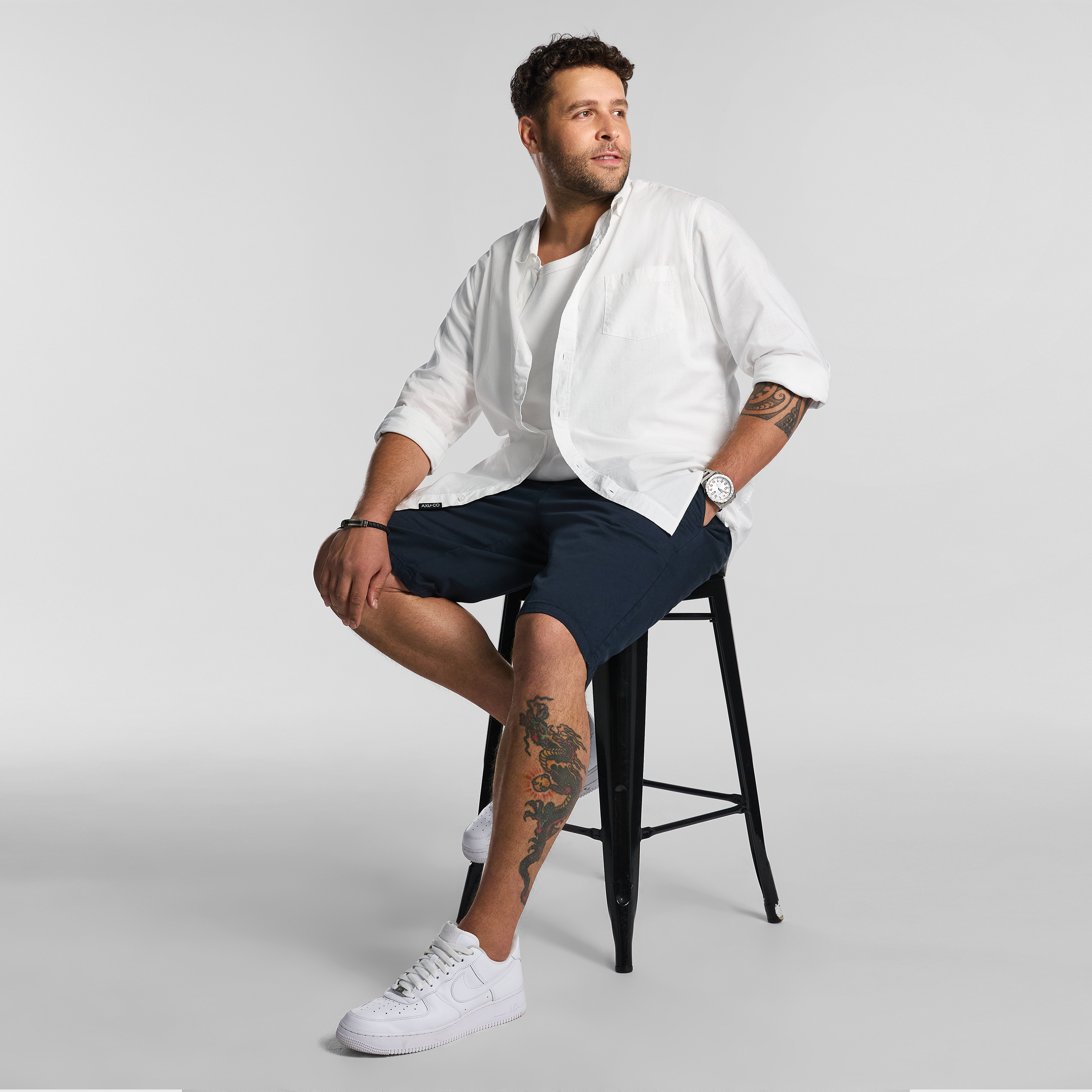 Navy Hastings Stretch Chino Short