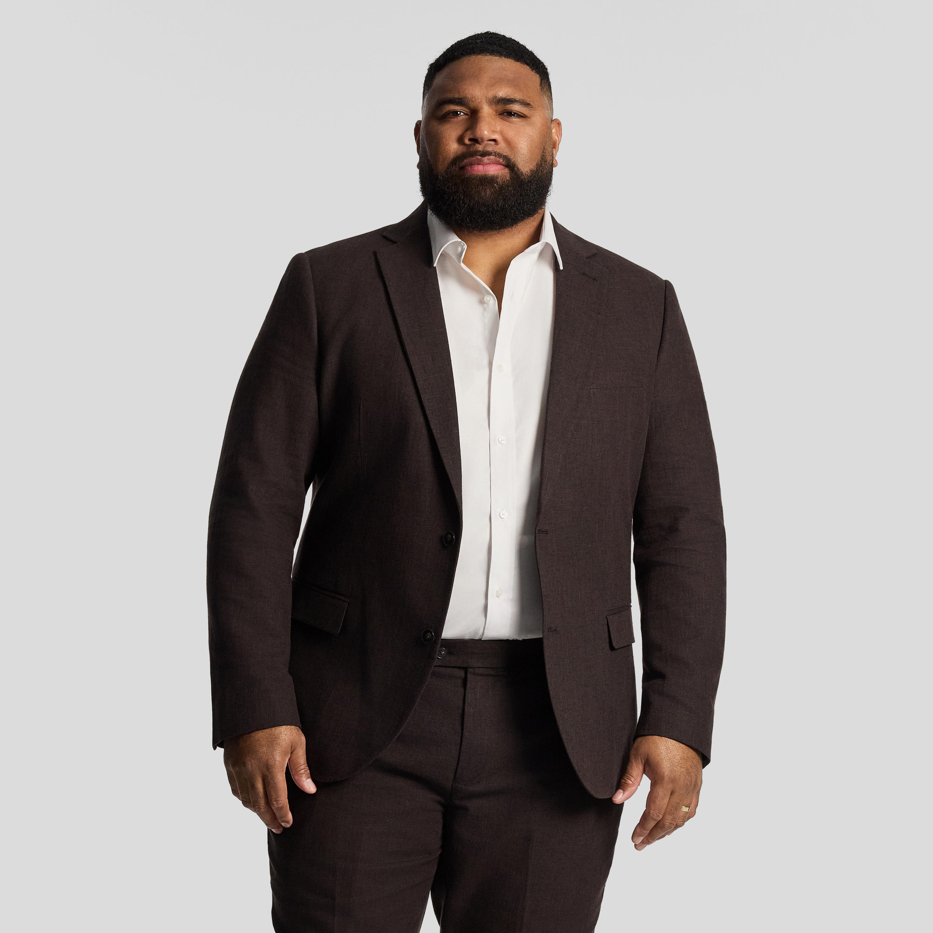 Harper Slim Cotton Linen Textured Suit Jacket