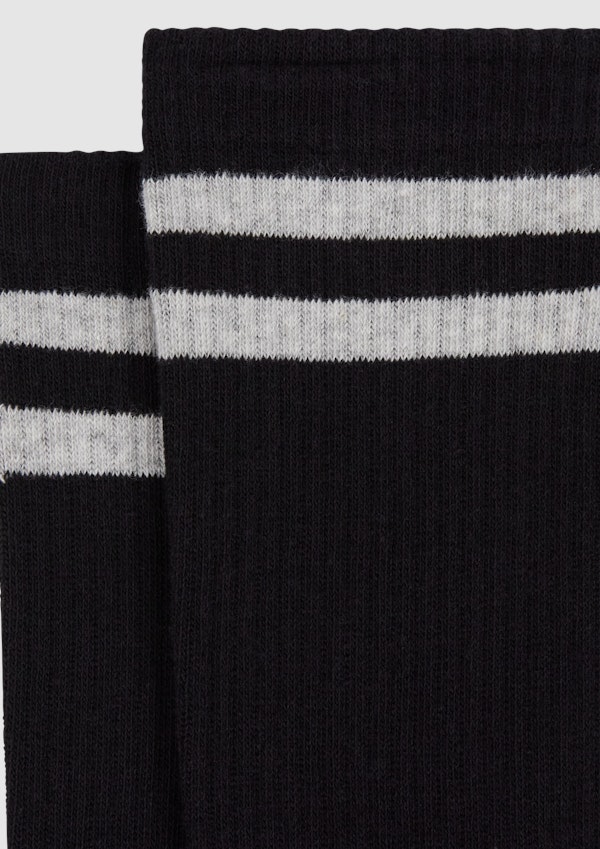 Black Stripe Rib Sock