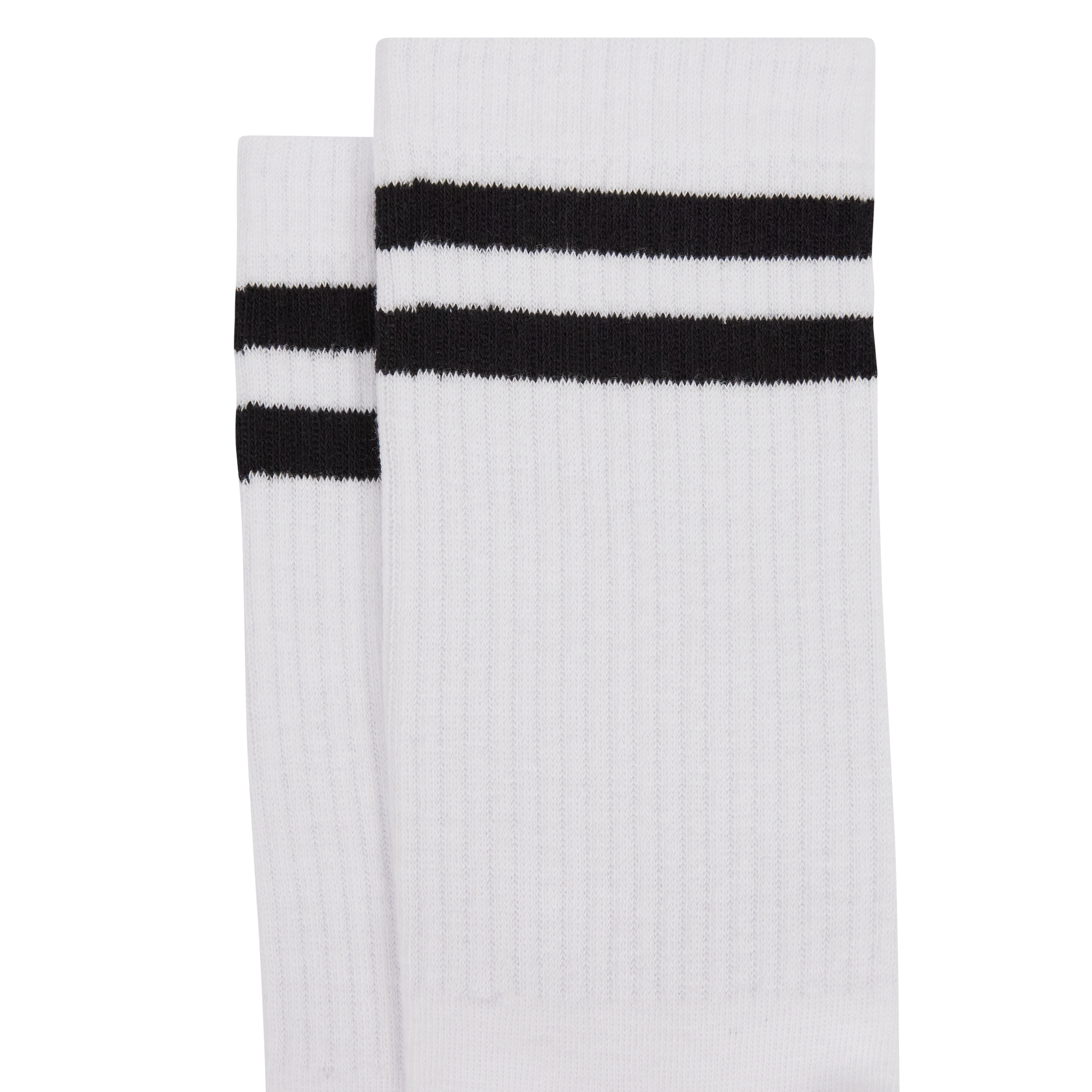 White Stripe Rib Sock