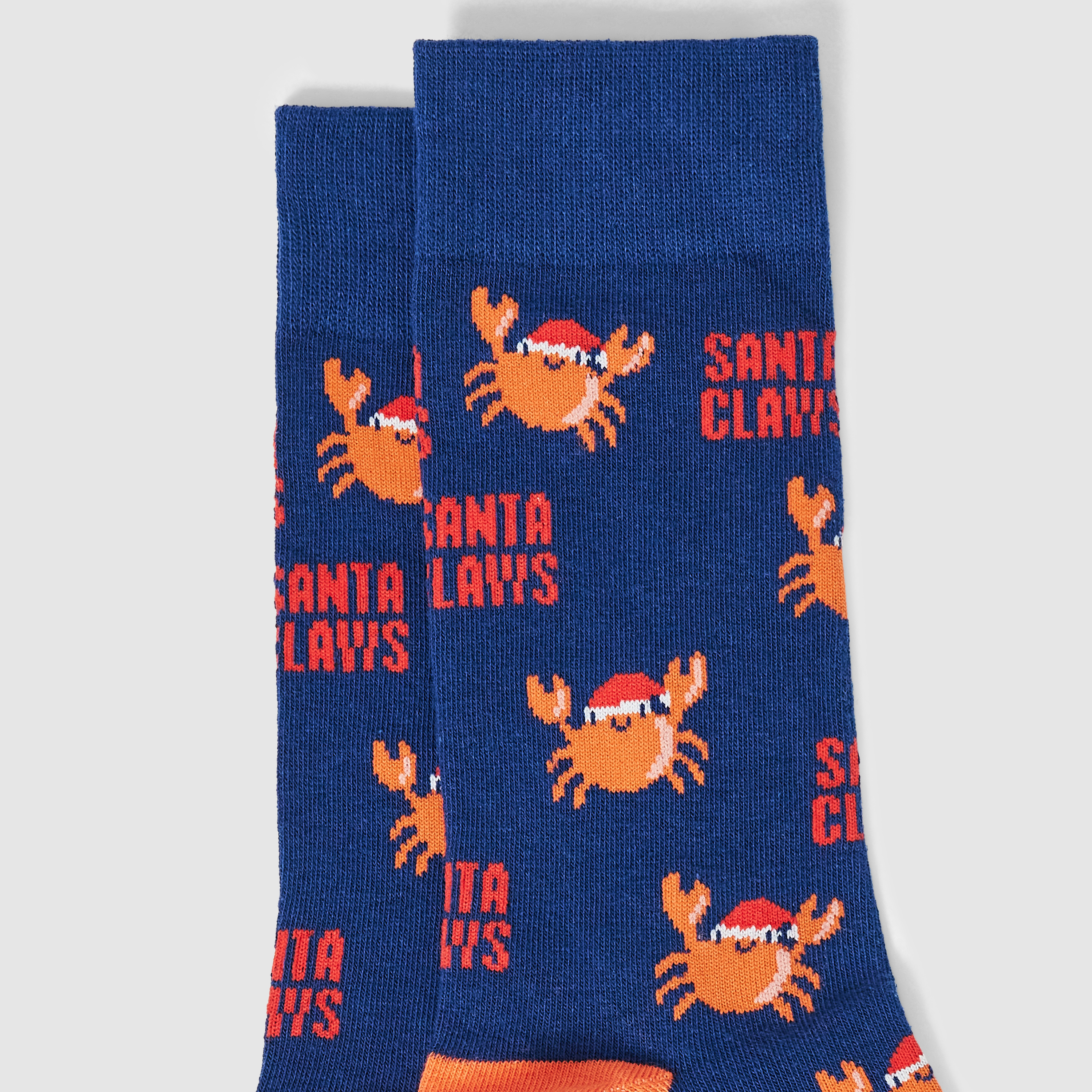 Navy Xmas Claws Sock
