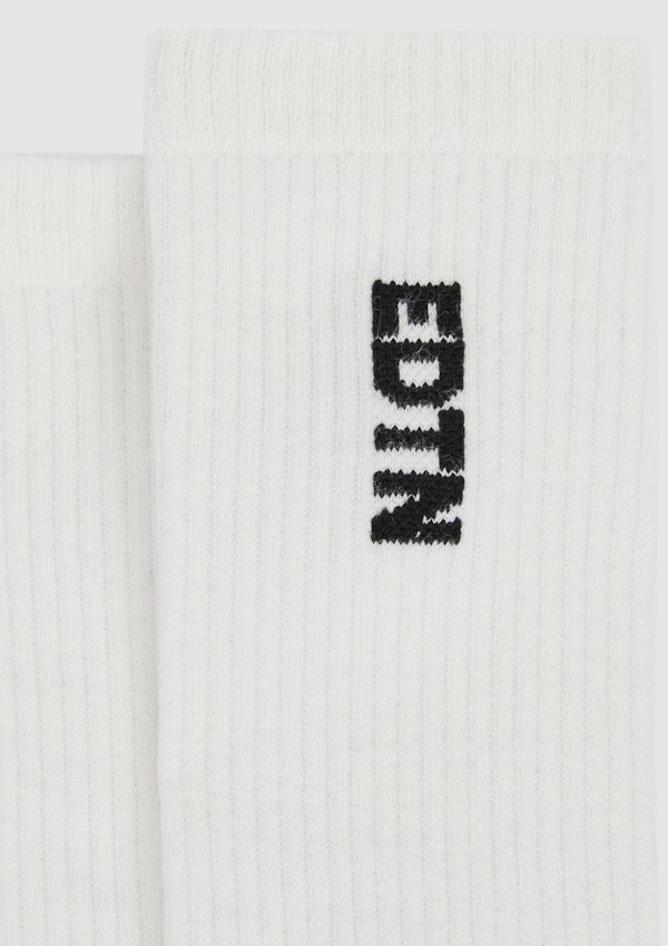 White Edtn Rib Sock