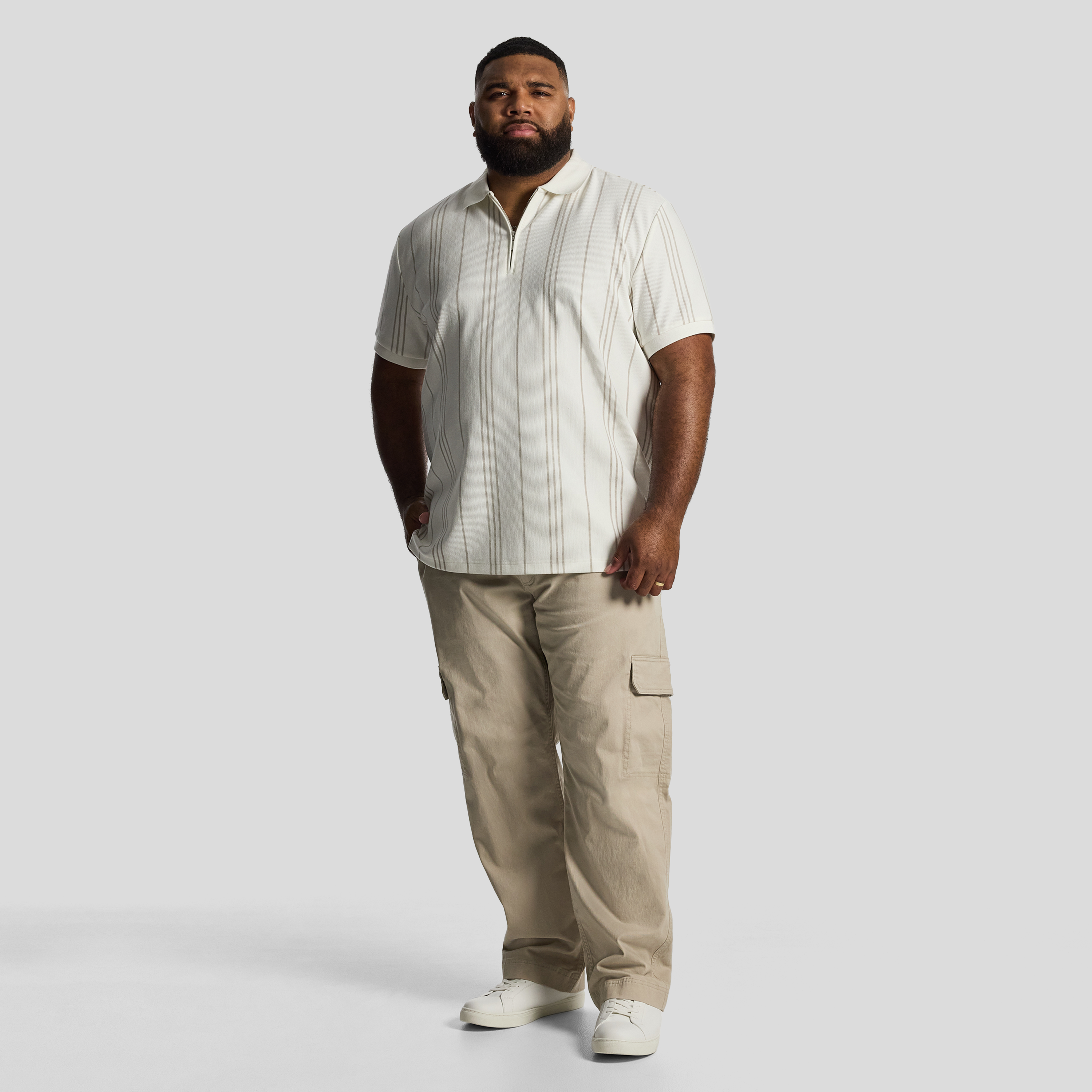 Ecru Branson Quarter Zip Smart Polo