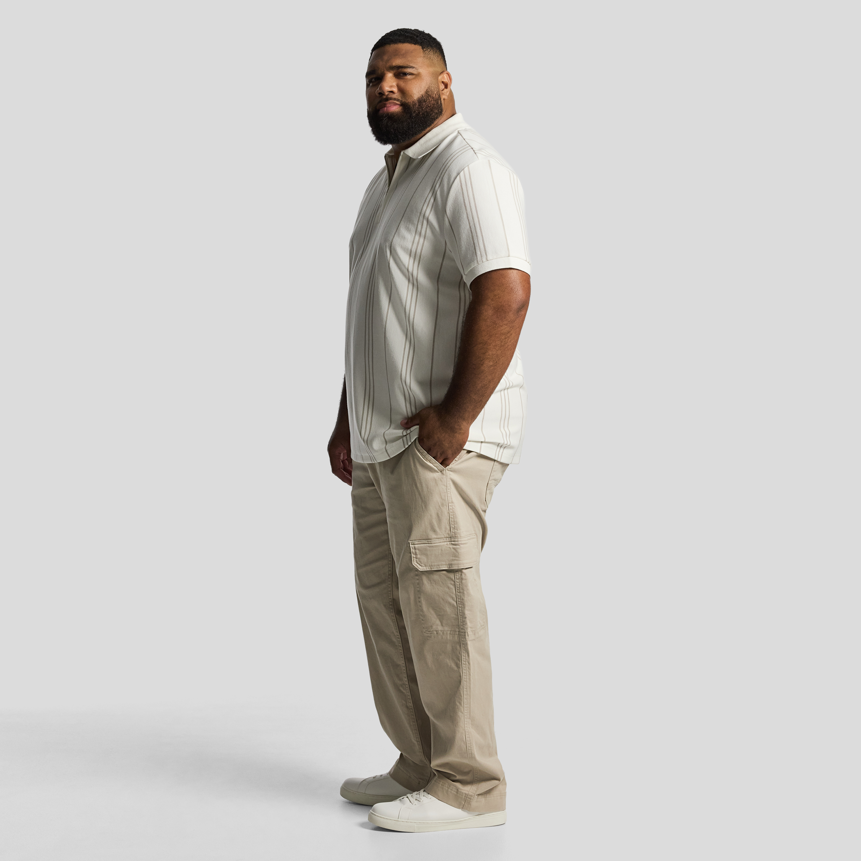 Ecru Branson Quarter Zip Smart Polo