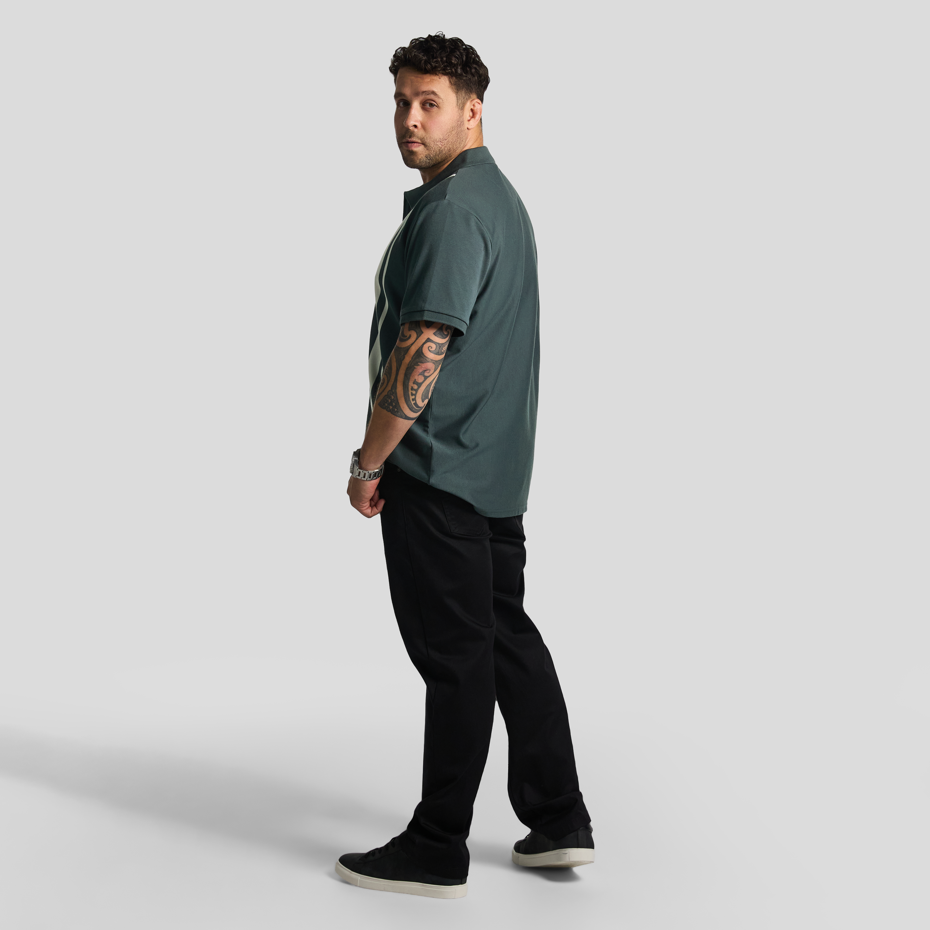 Dark Green Turin Quarter Zip Smart Polo