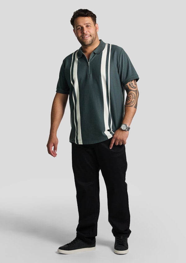 Dark Green Turin Quarter Zip Smart Polo