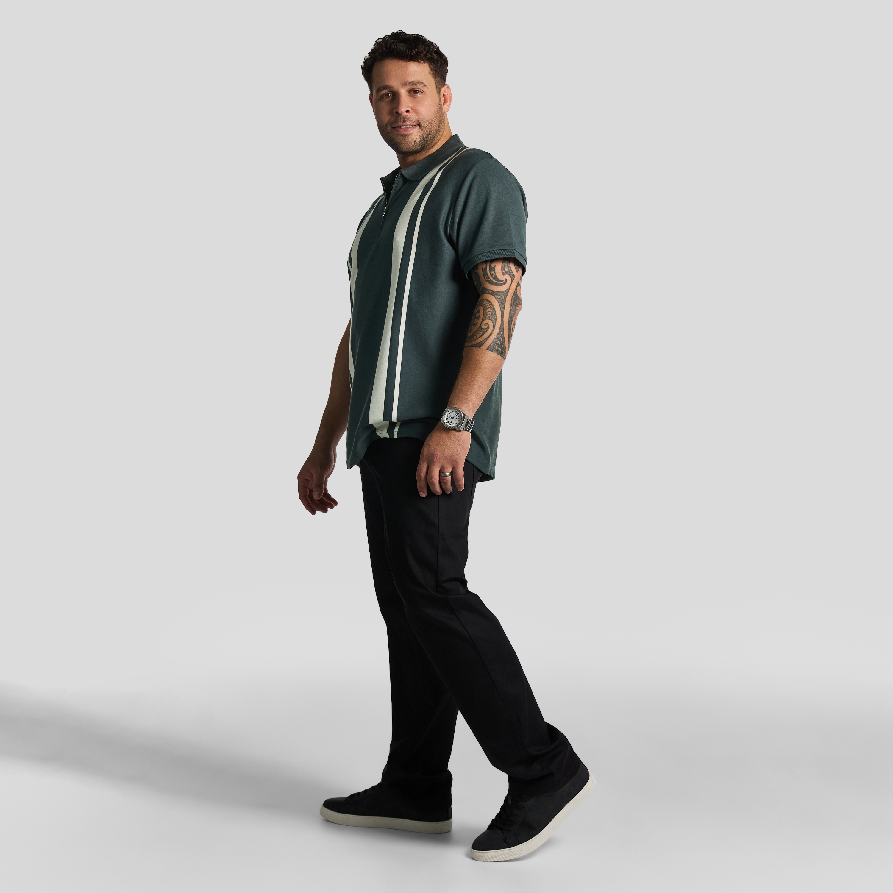 Dark Green Turin Quarter Zip Smart Polo