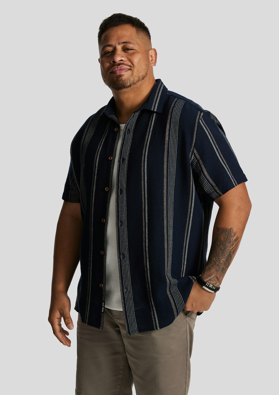 Shaun Textured Stripe Short Sleeve Shirt