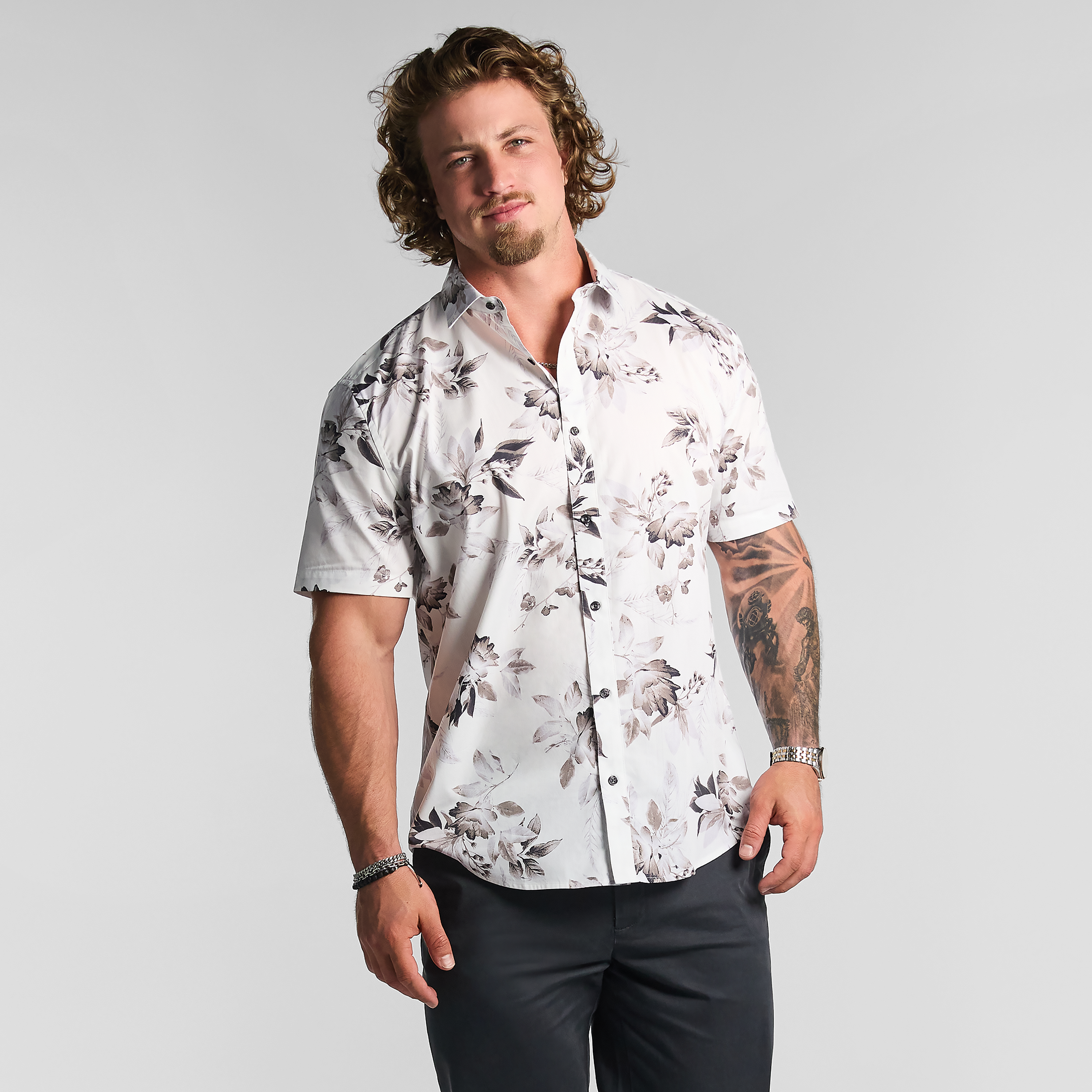Burrows Floral Cotton Short Sleeve Shirt