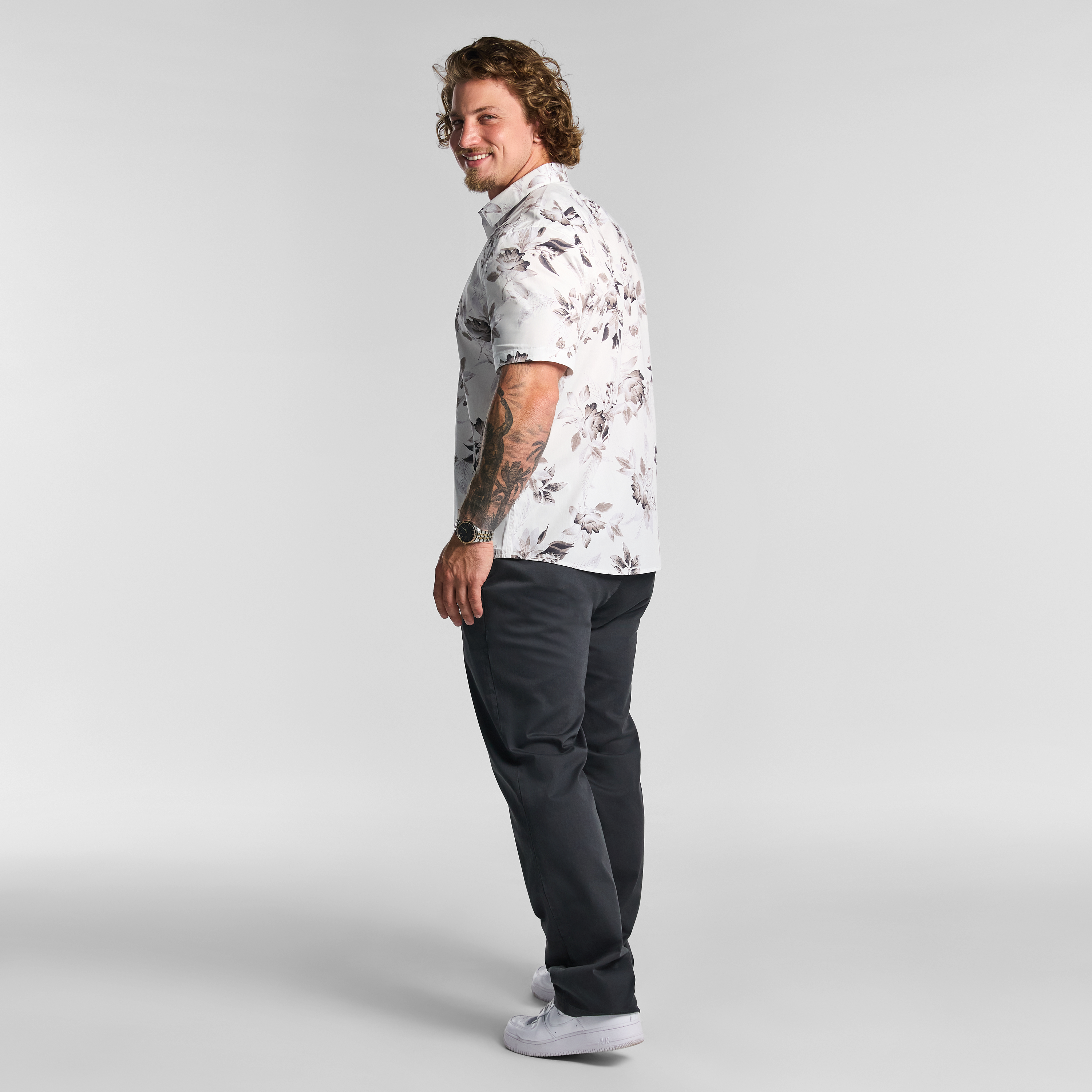 White Burrows Floral Cotton Short Sleeve Shirt