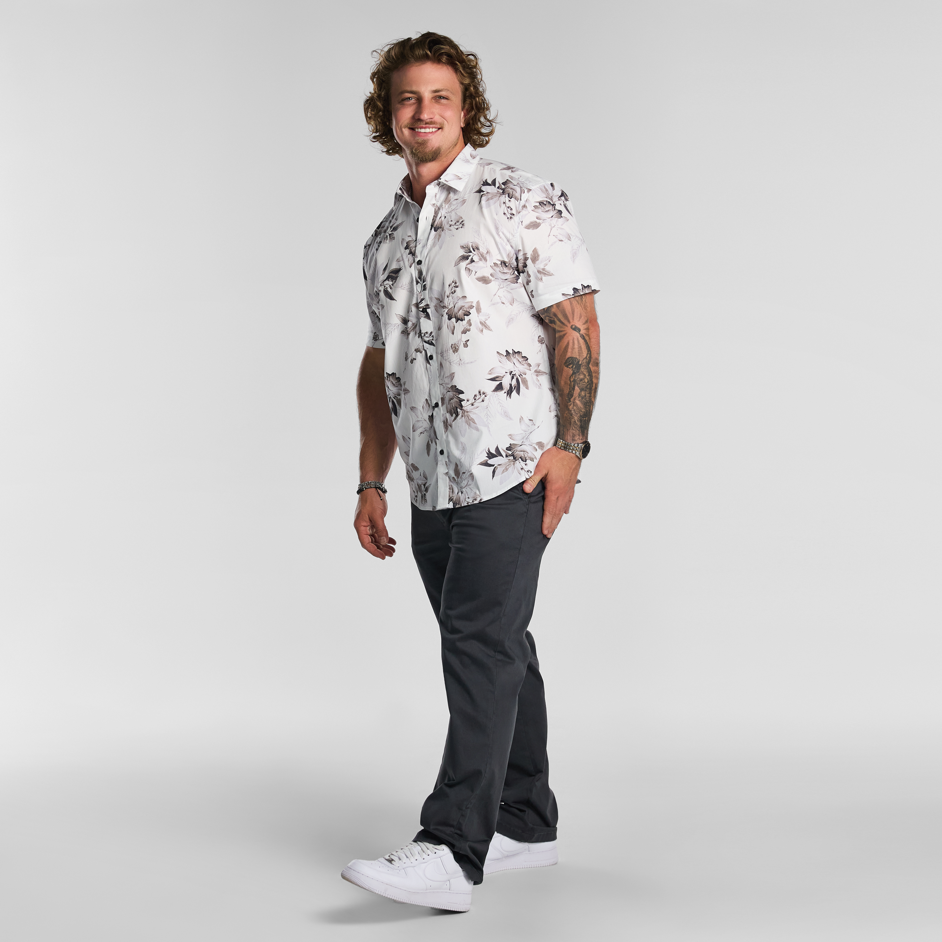 White Burrows Floral Cotton Short Sleeve Shirt