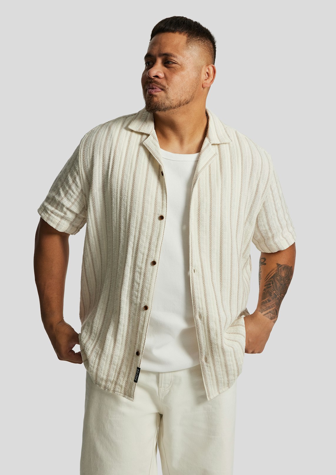 Dunes Stripe Cotton Short Sleeve Shirt