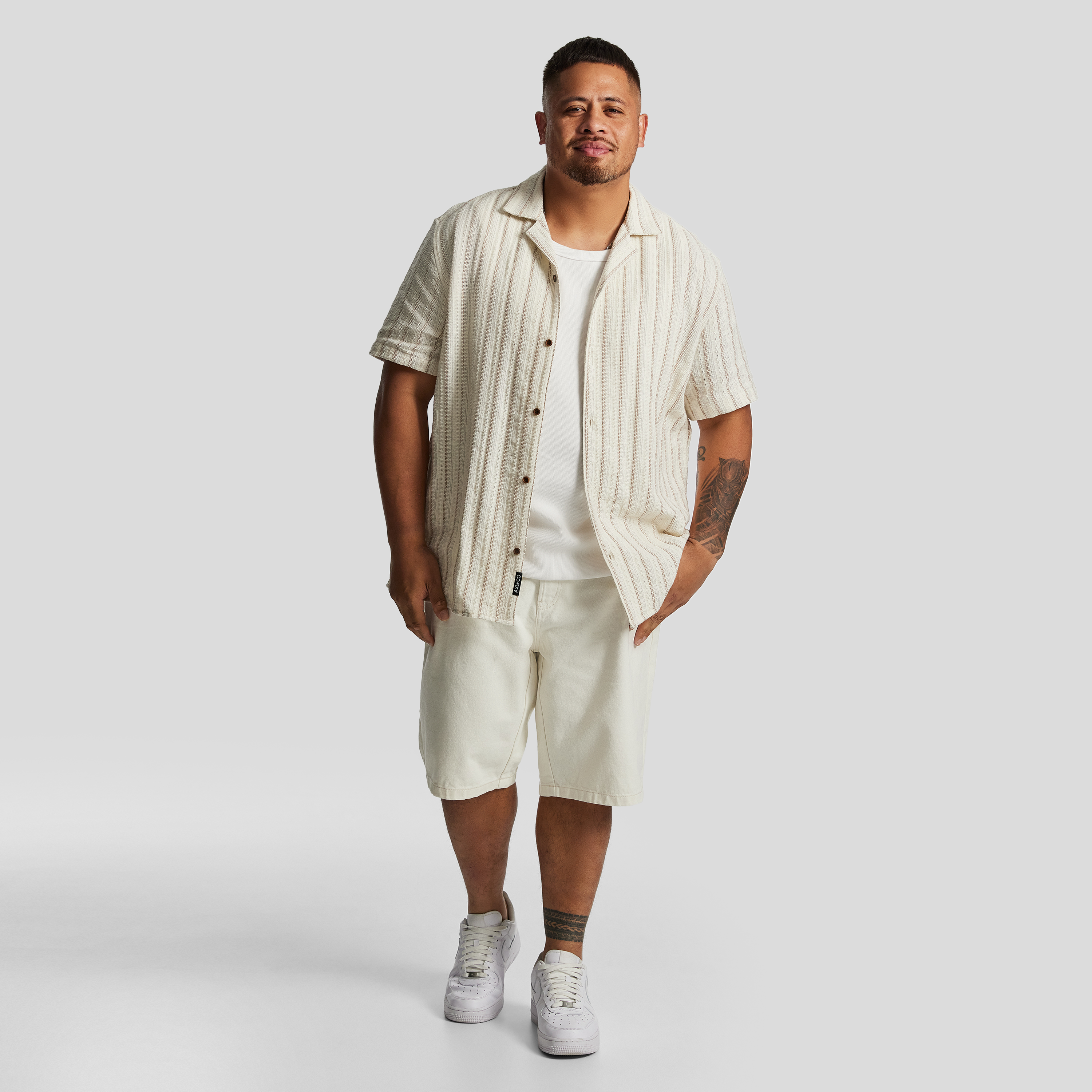 Sand Dunes Stripe Cotton Short Sleeve Shirt