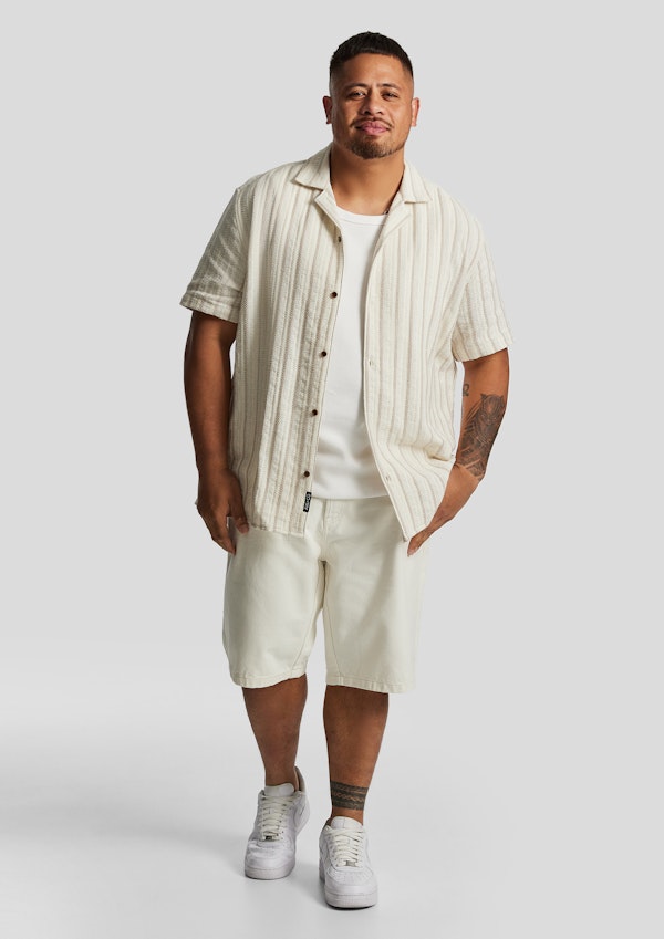 Sand Dunes Stripe Cotton Short Sleeve Shirt