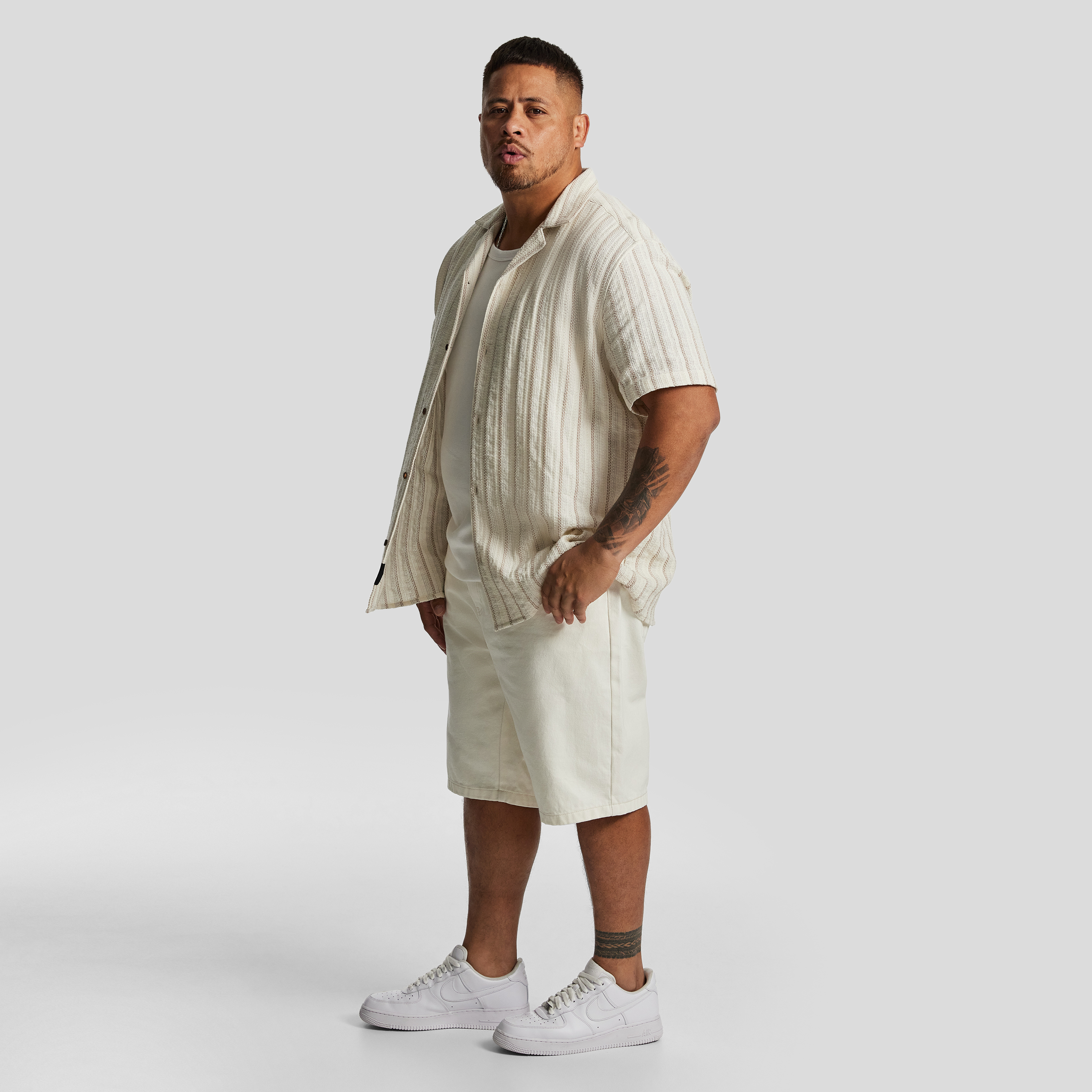 Sand Dunes Stripe Cotton Short Sleeve Shirt