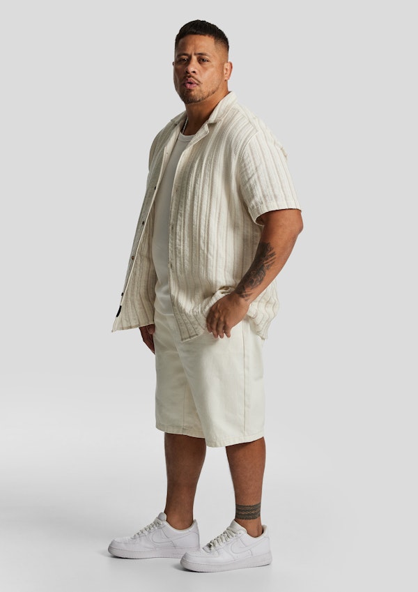 Sand Dunes Stripe Cotton Short Sleeve Shirt