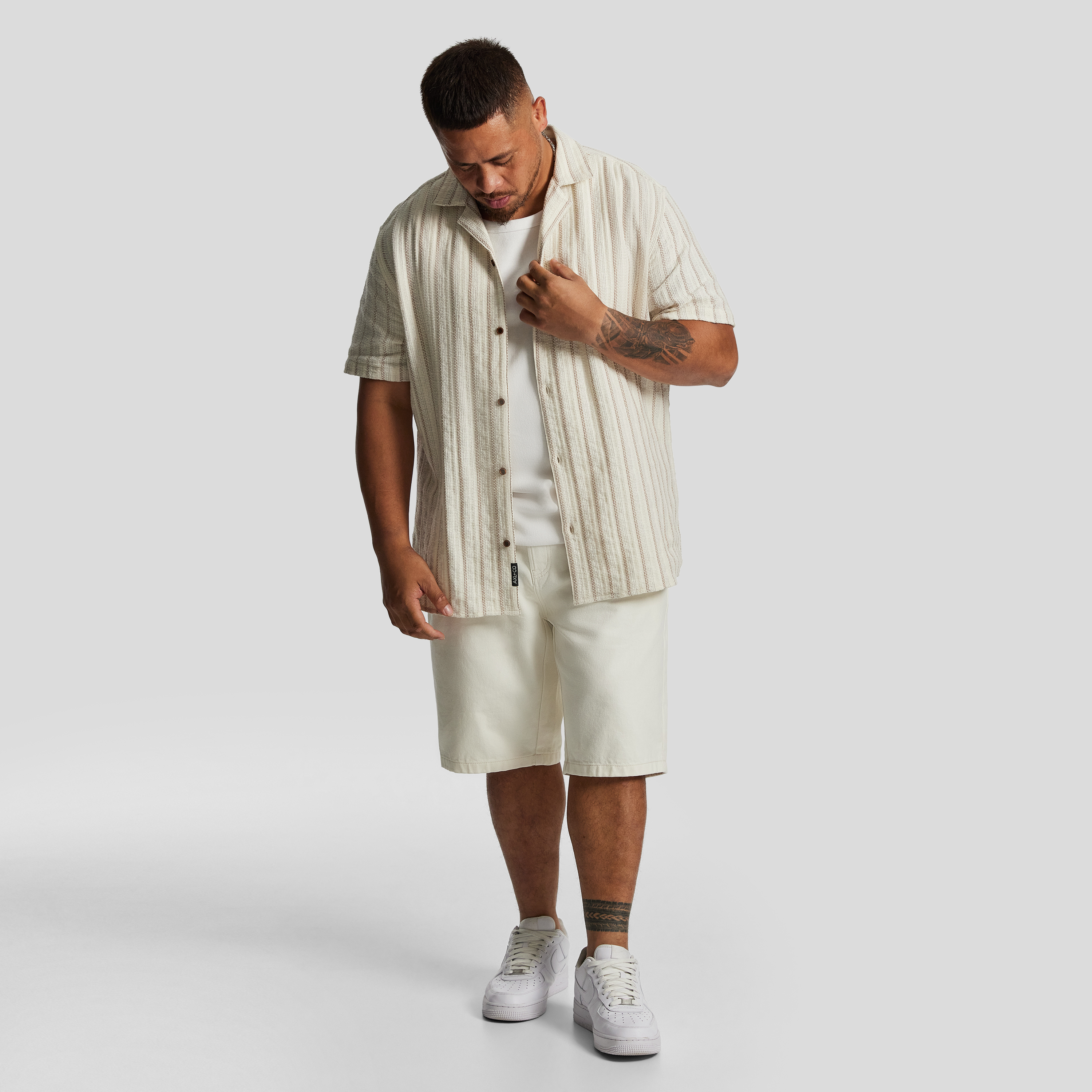 Sand Dunes Stripe Cotton Short Sleeve Shirt