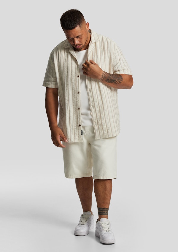 Sand Dunes Stripe Cotton Short Sleeve Shirt