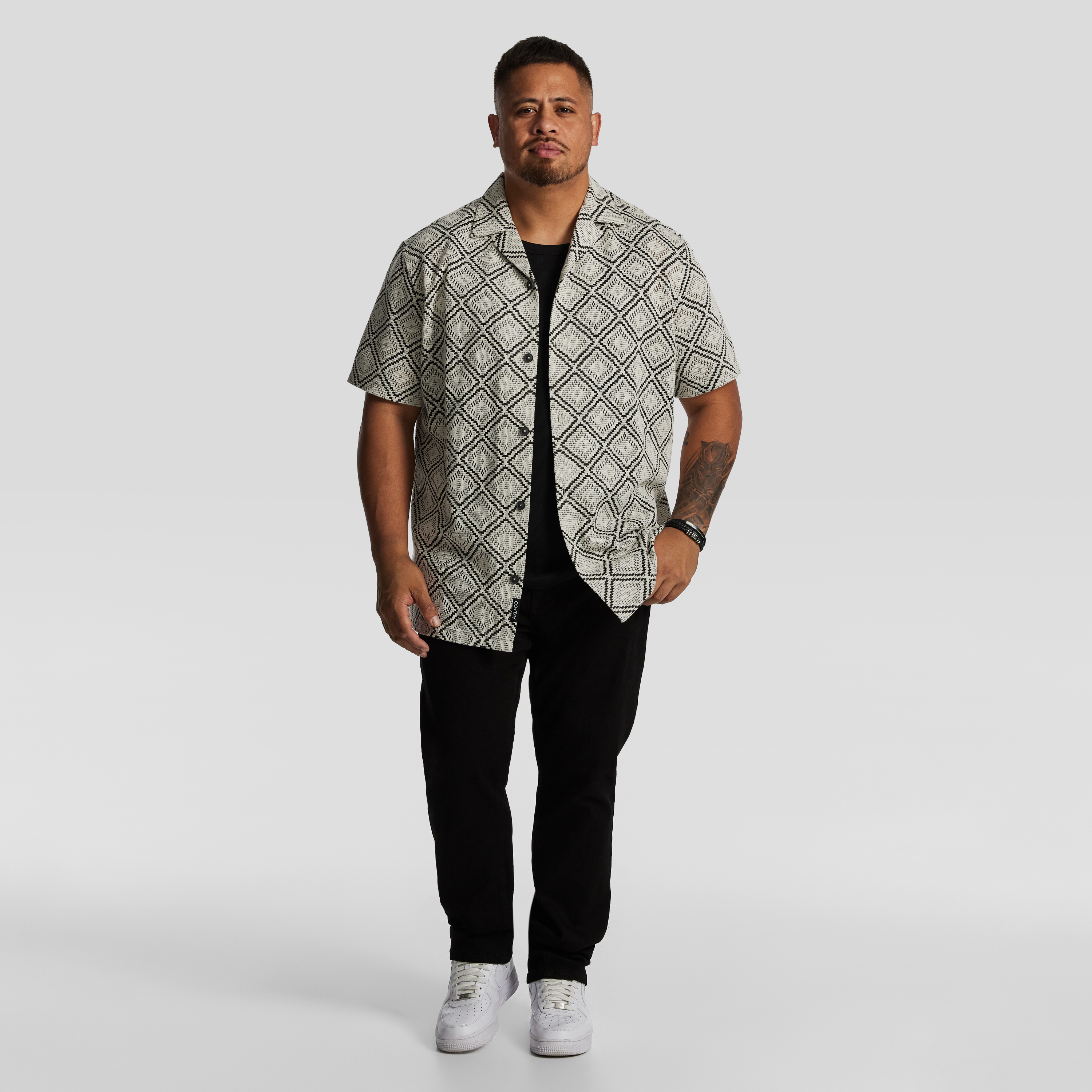 White Belmore Lace Short Sleeve Shirt