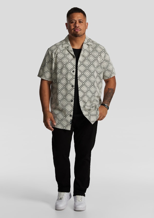 White Belmore Lace Short Sleeve Shirt