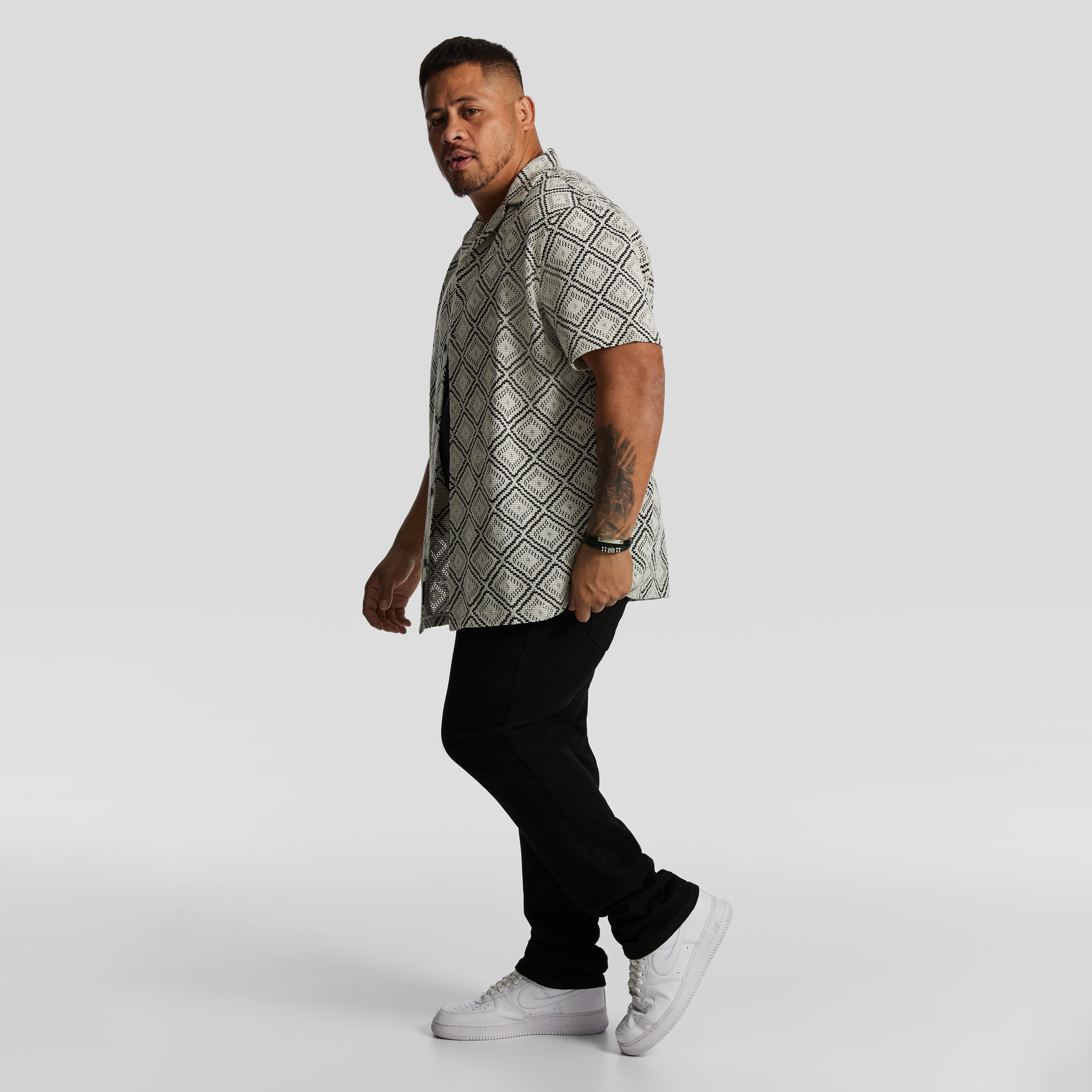 White Belmore Lace Short Sleeve Shirt