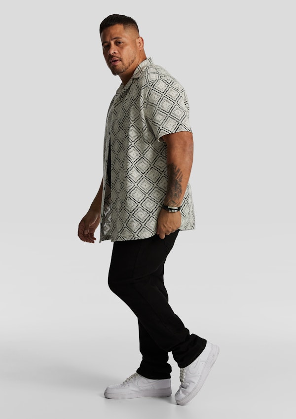 White Belmore Lace Short Sleeve Shirt