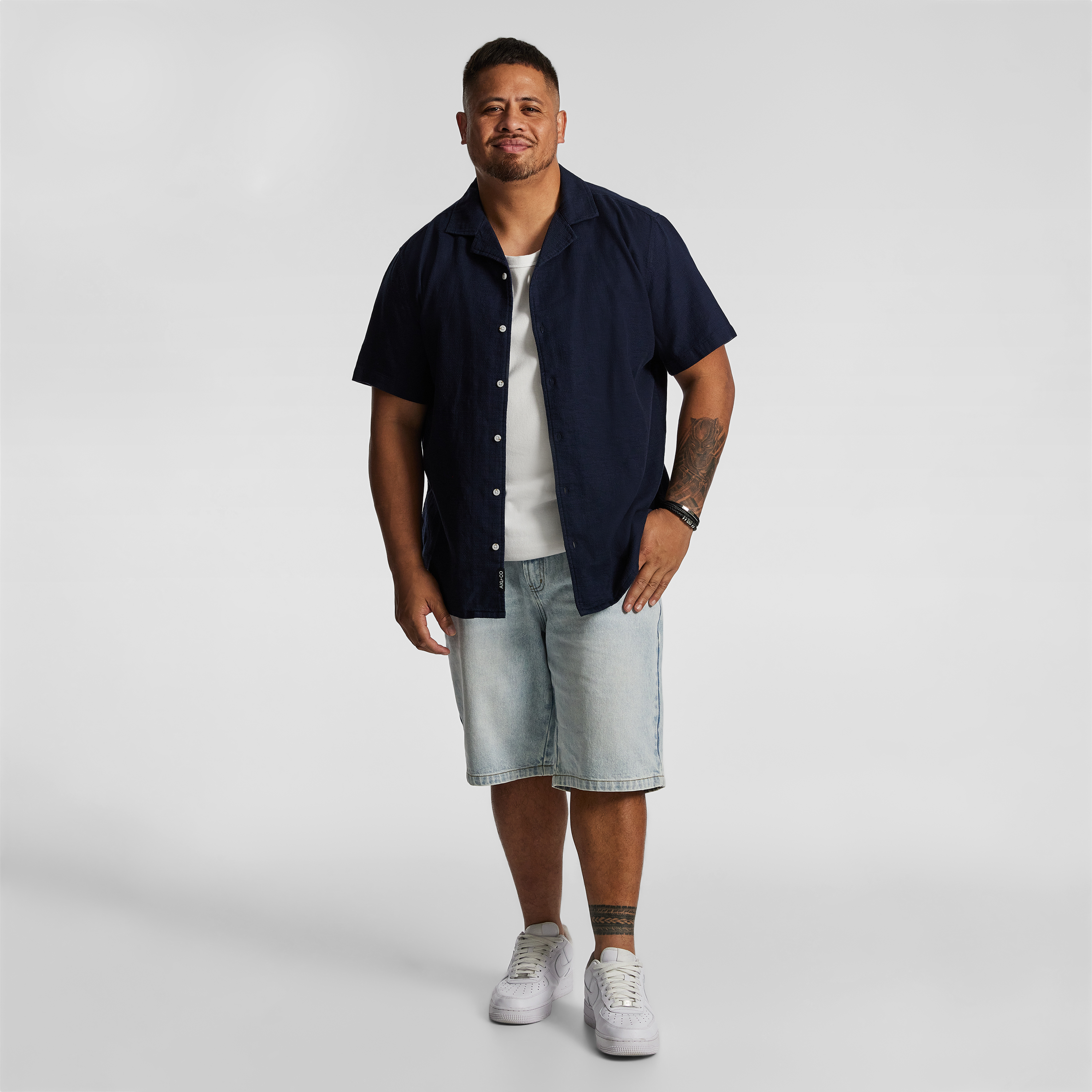 Navy Jeff Textured Shirt