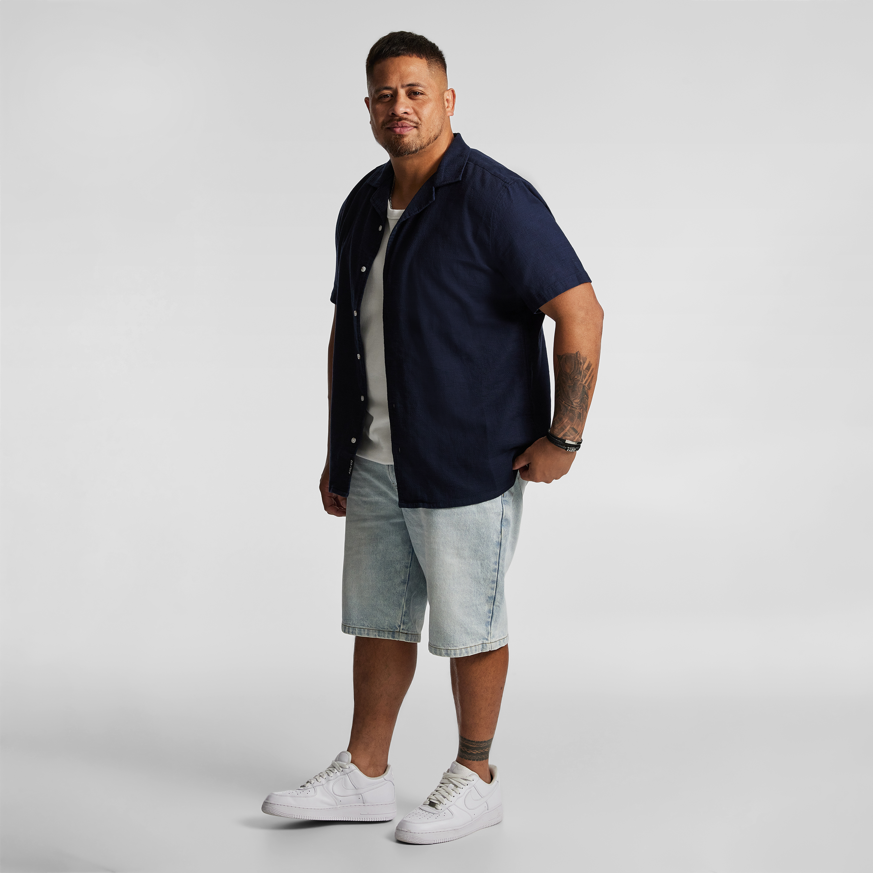 Navy Jeff Textured Shirt