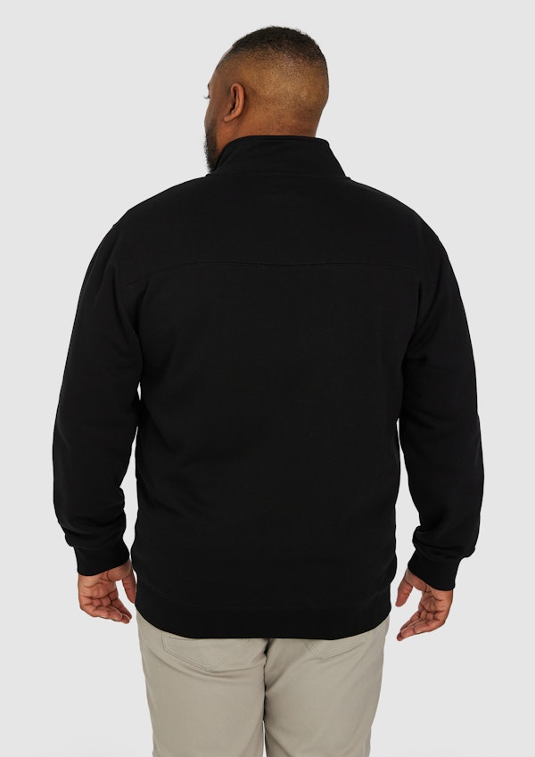 Black Hunter Zip Funnel Neck Sweat