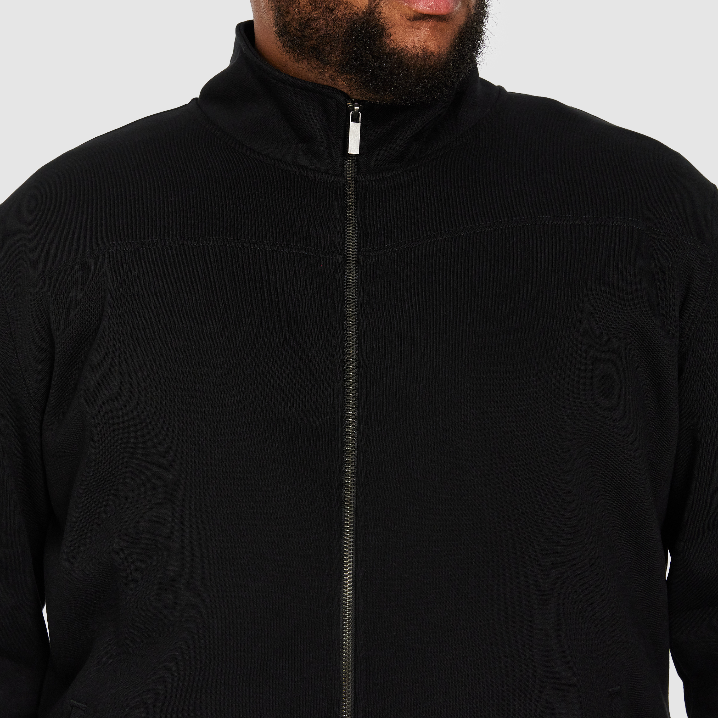Black Hunter Zip Funnel Neck Sweat