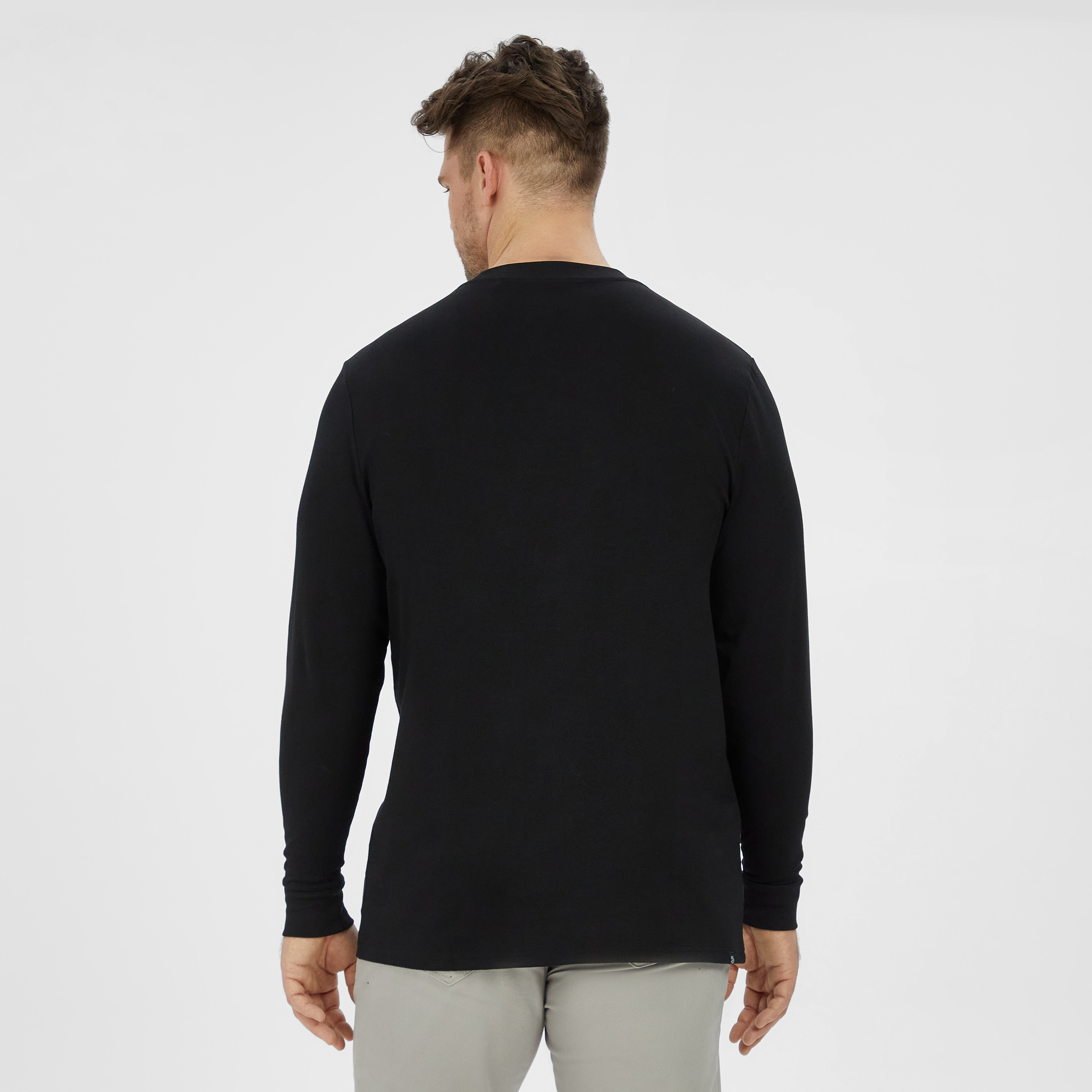 Black Eli Long Sleeve Crew Neck Top