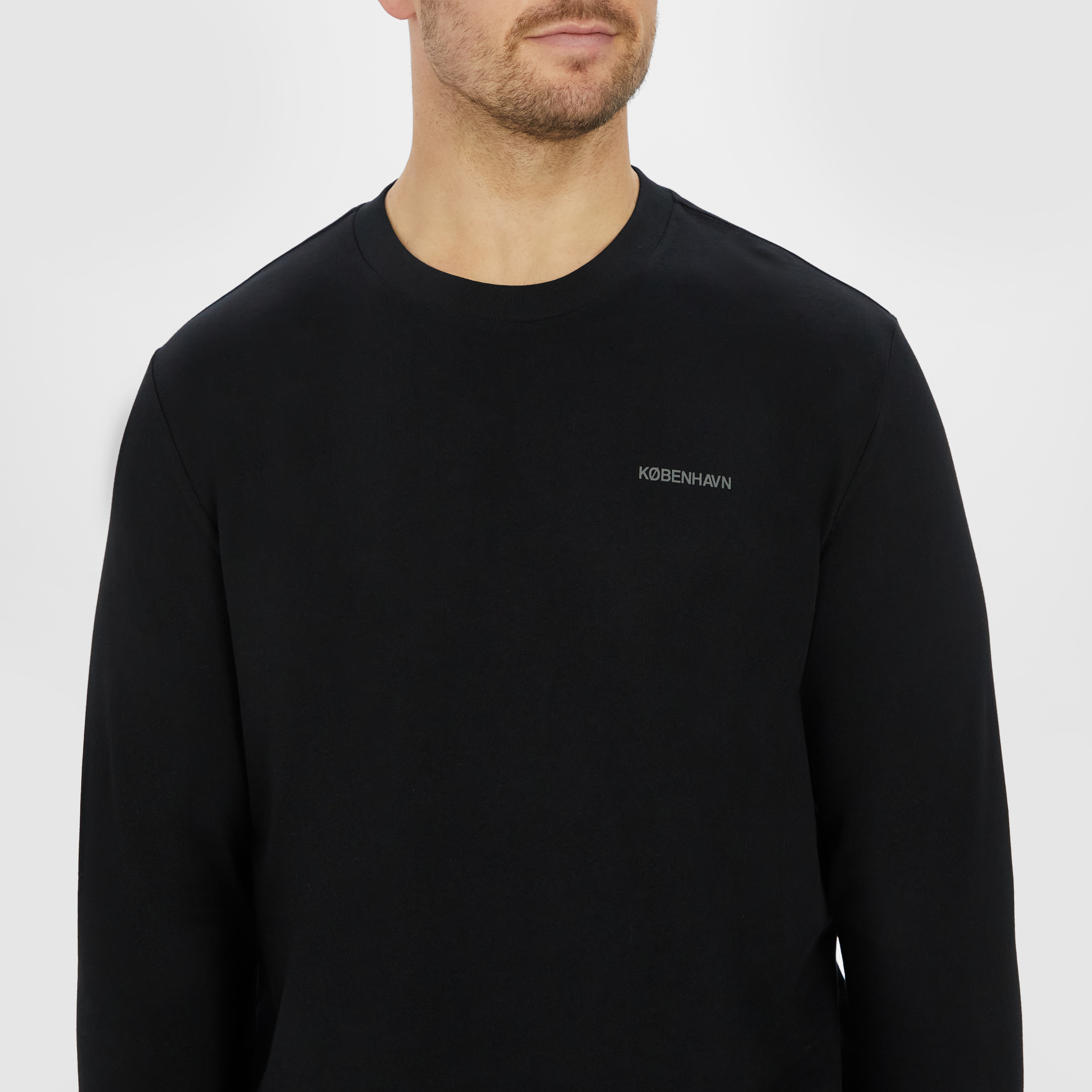 Black Eli Long Sleeve Crew Neck Top