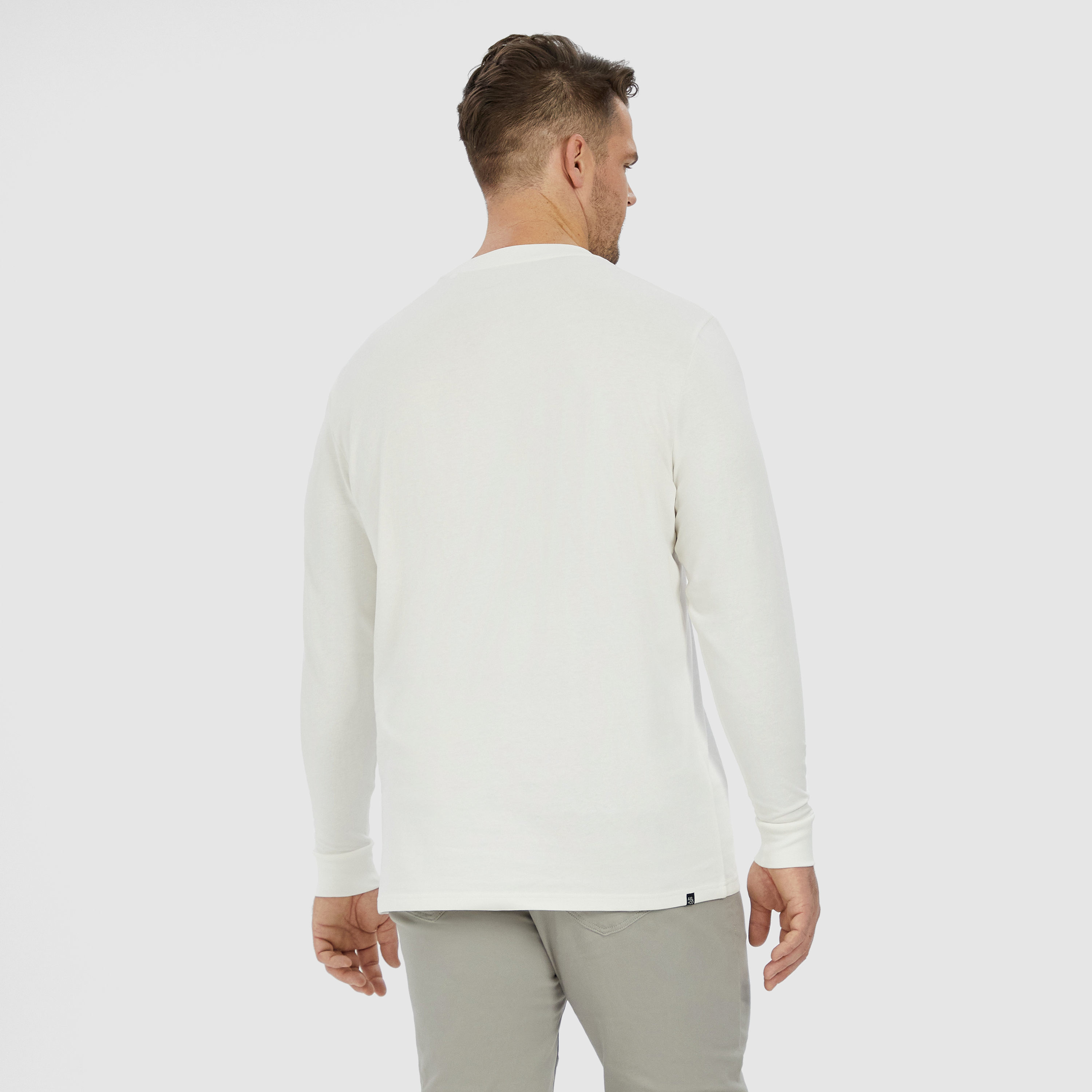 White Eli Long Sleeve Crew Neck Top
