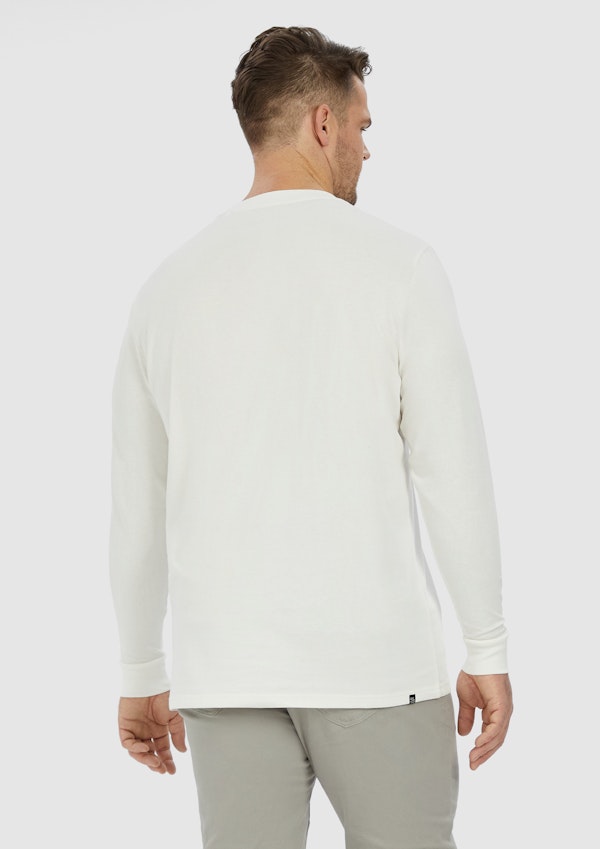 White Eli Long Sleeve Crew Neck Top