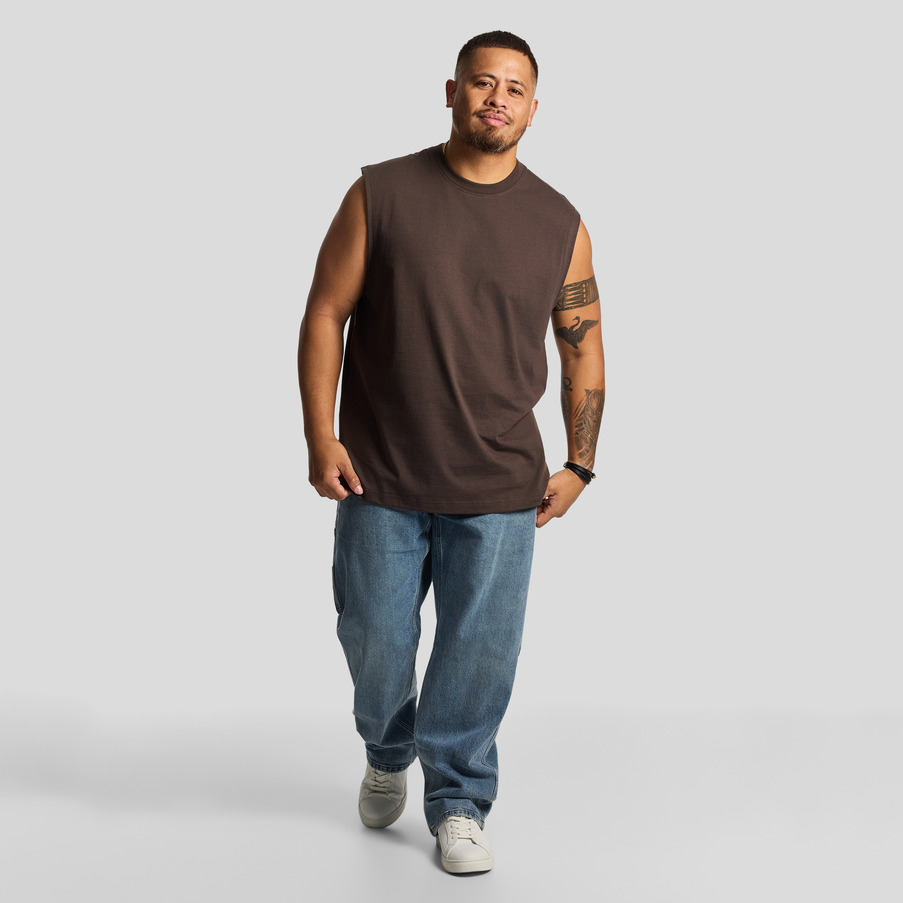 Brown Sleeveless Tee
