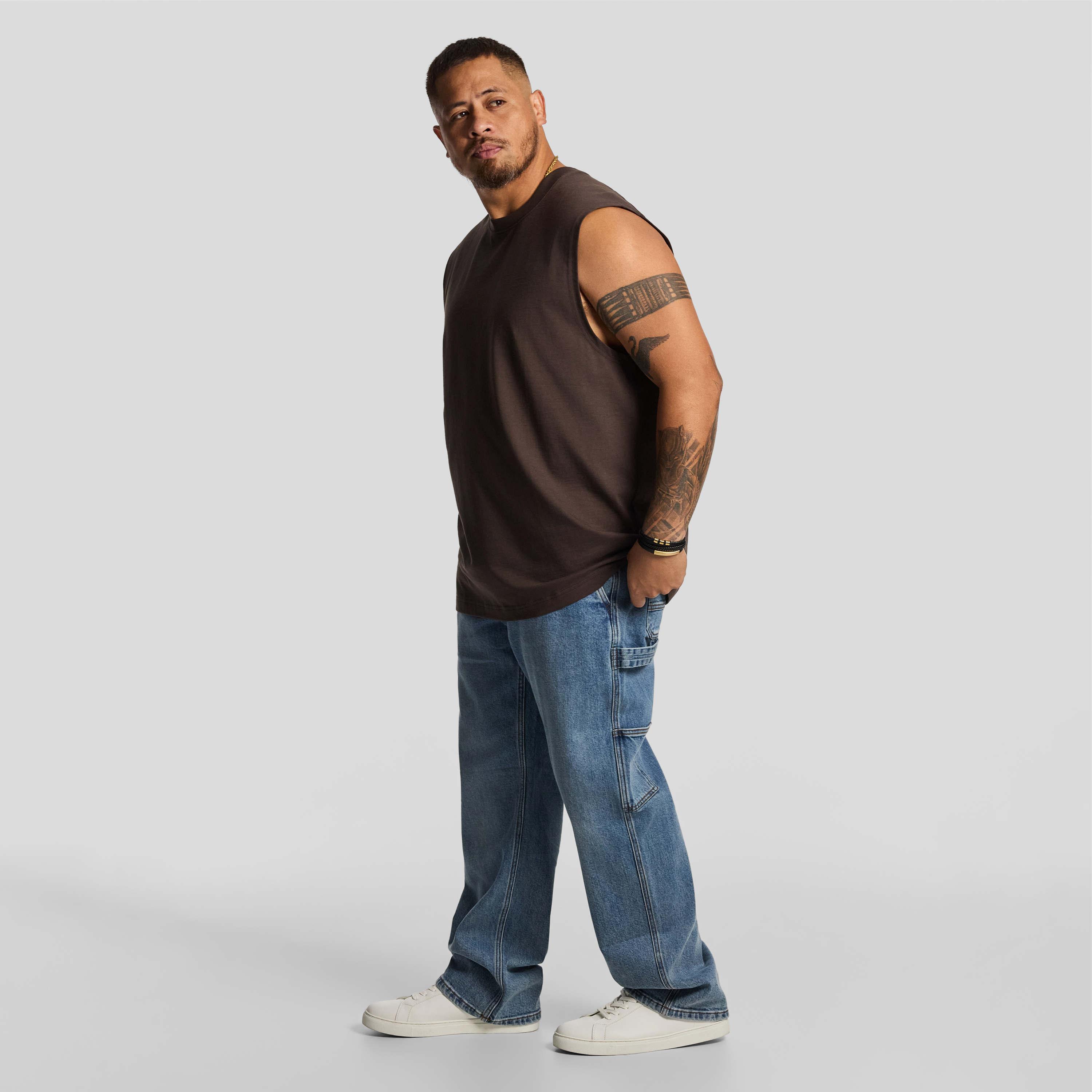 Brown Sleeveless Tee