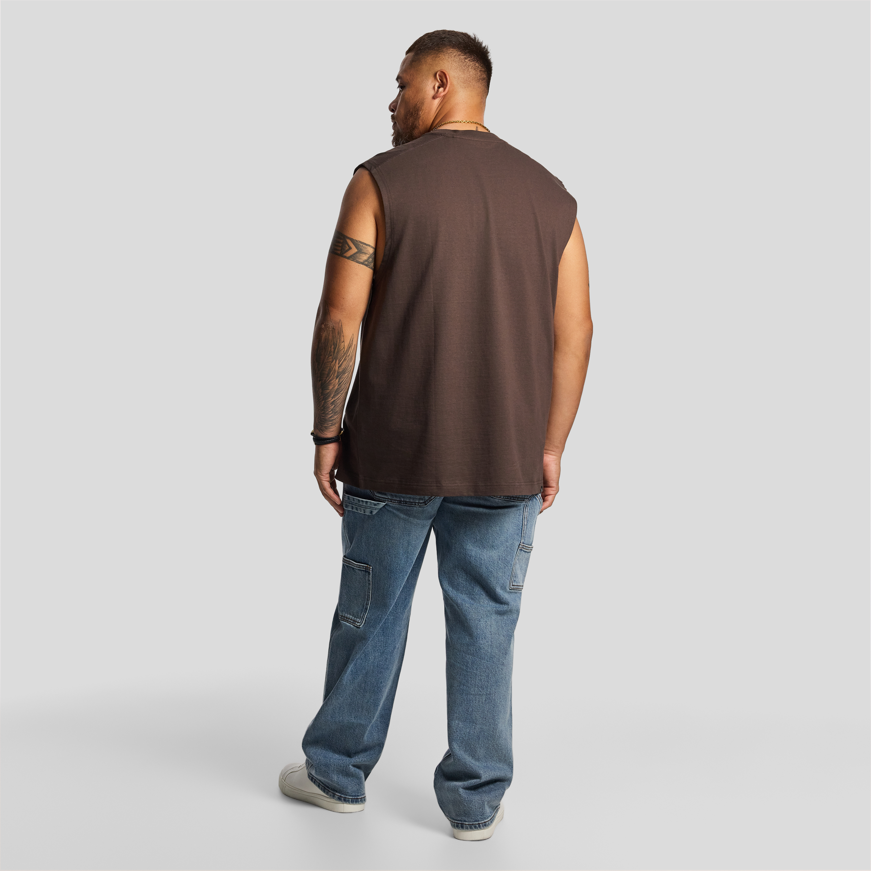 Brown Sleeveless Tee