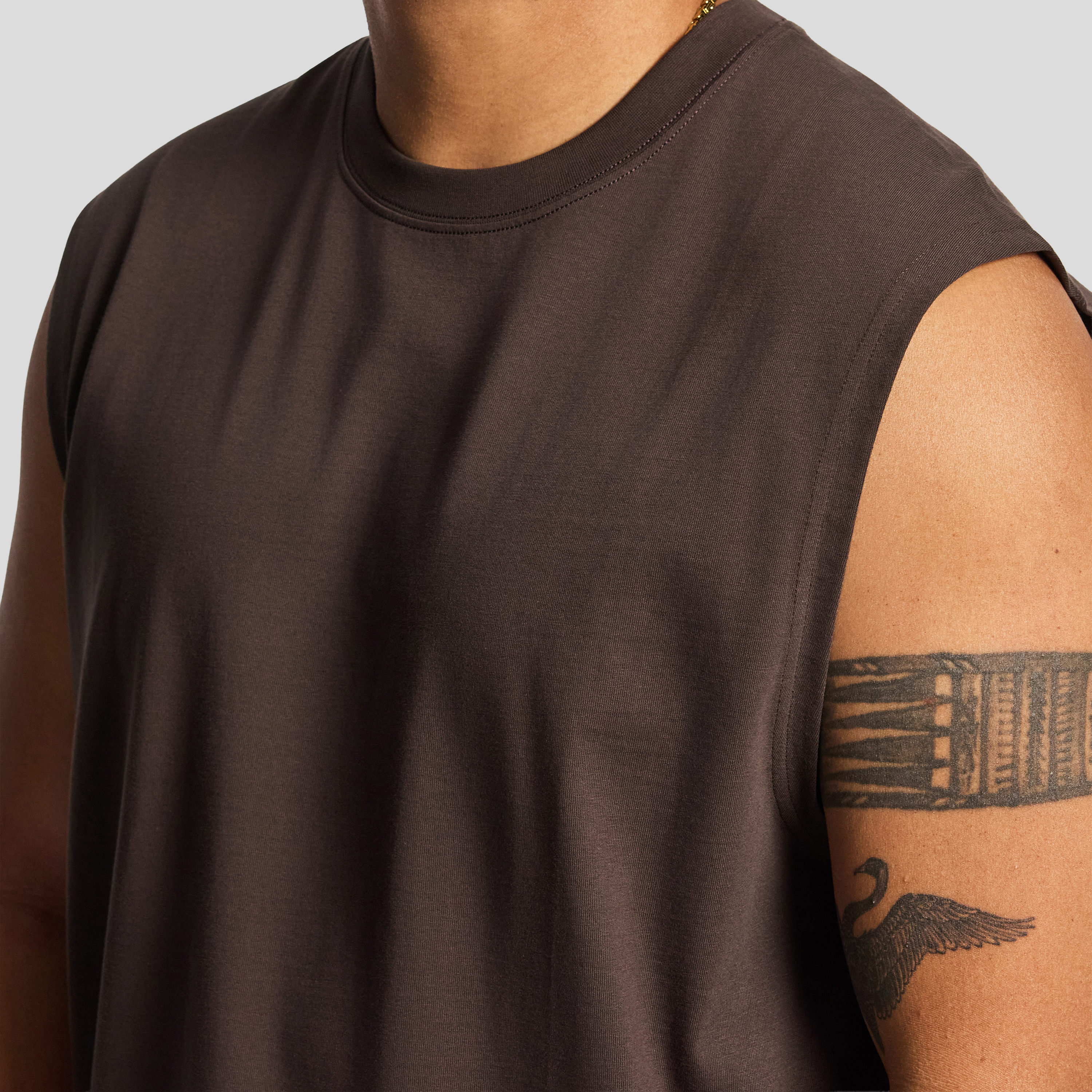 Brown Sleeveless Tee