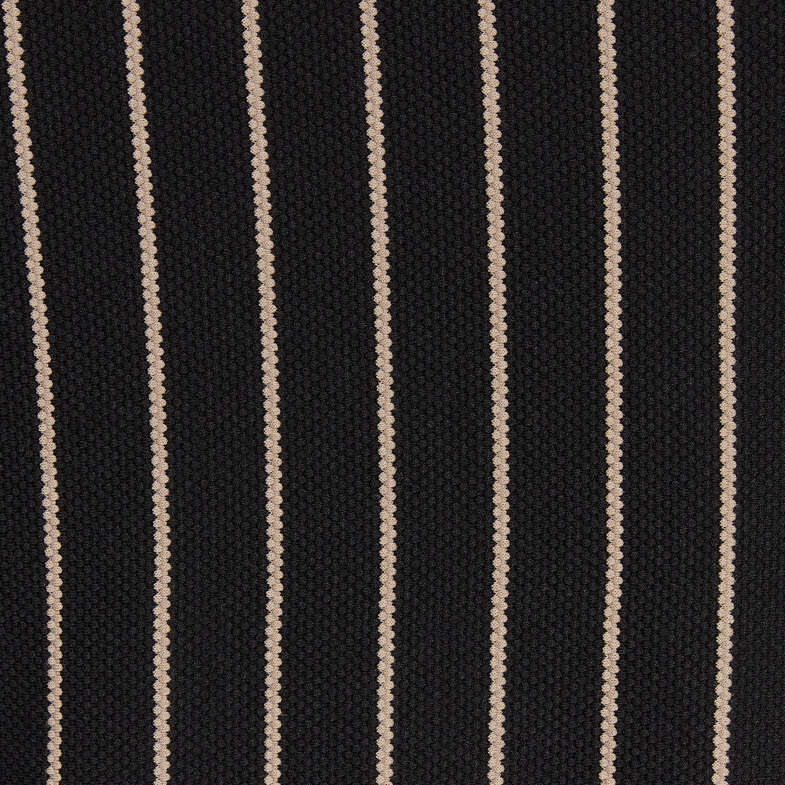 Black Visby Textured Stripe Crew Tee