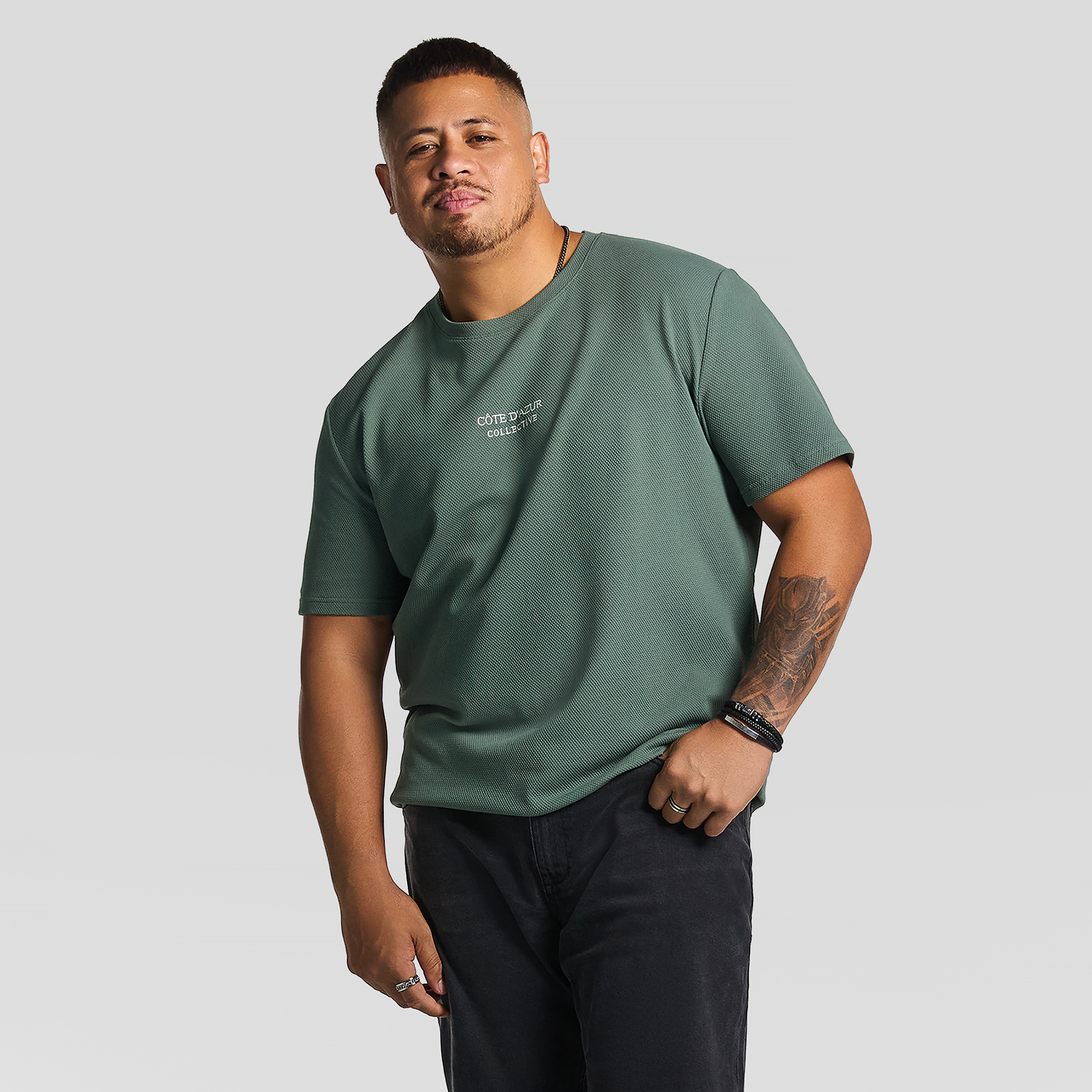 Archie Textured Crew Neck Tee