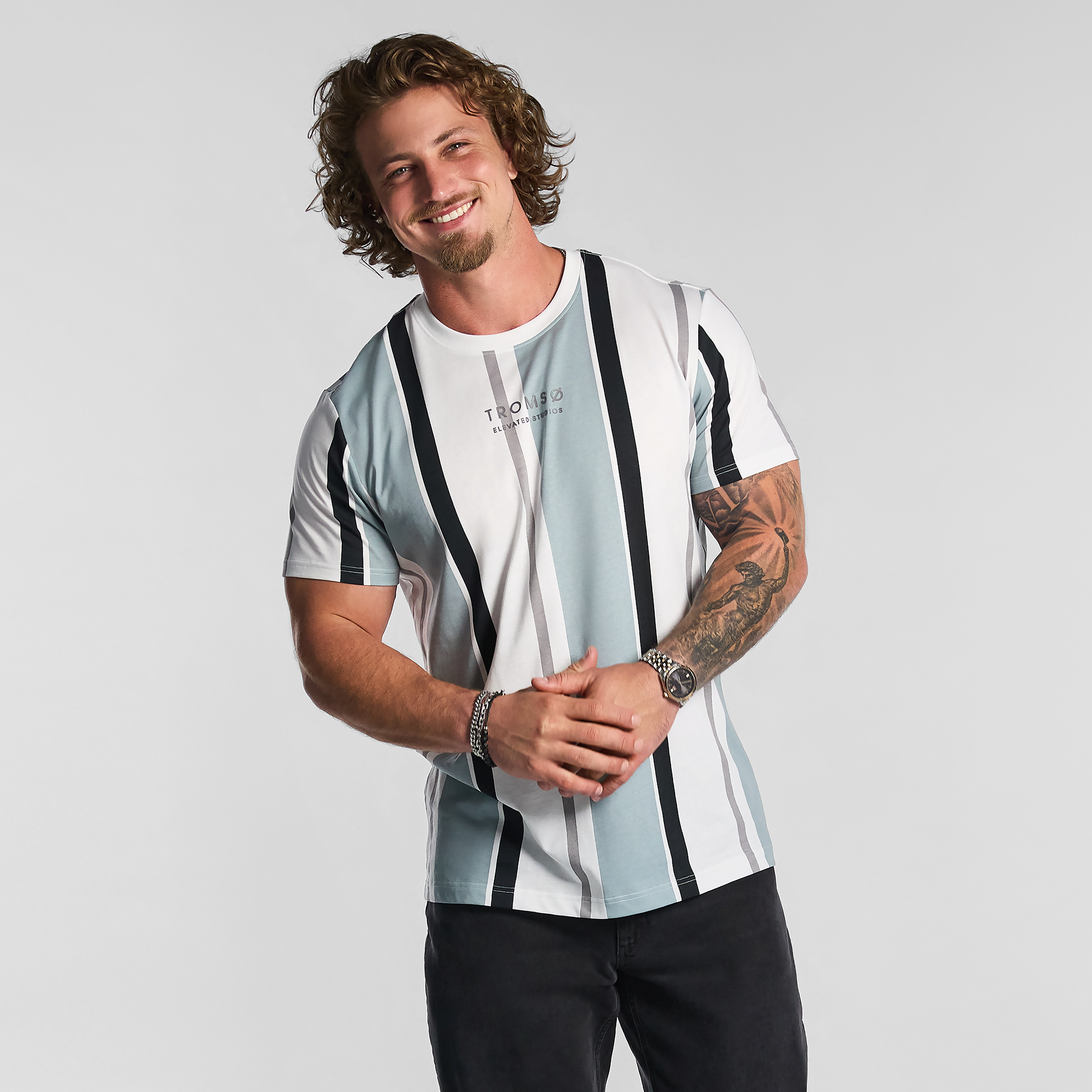 Justin Stripe Crew Tee