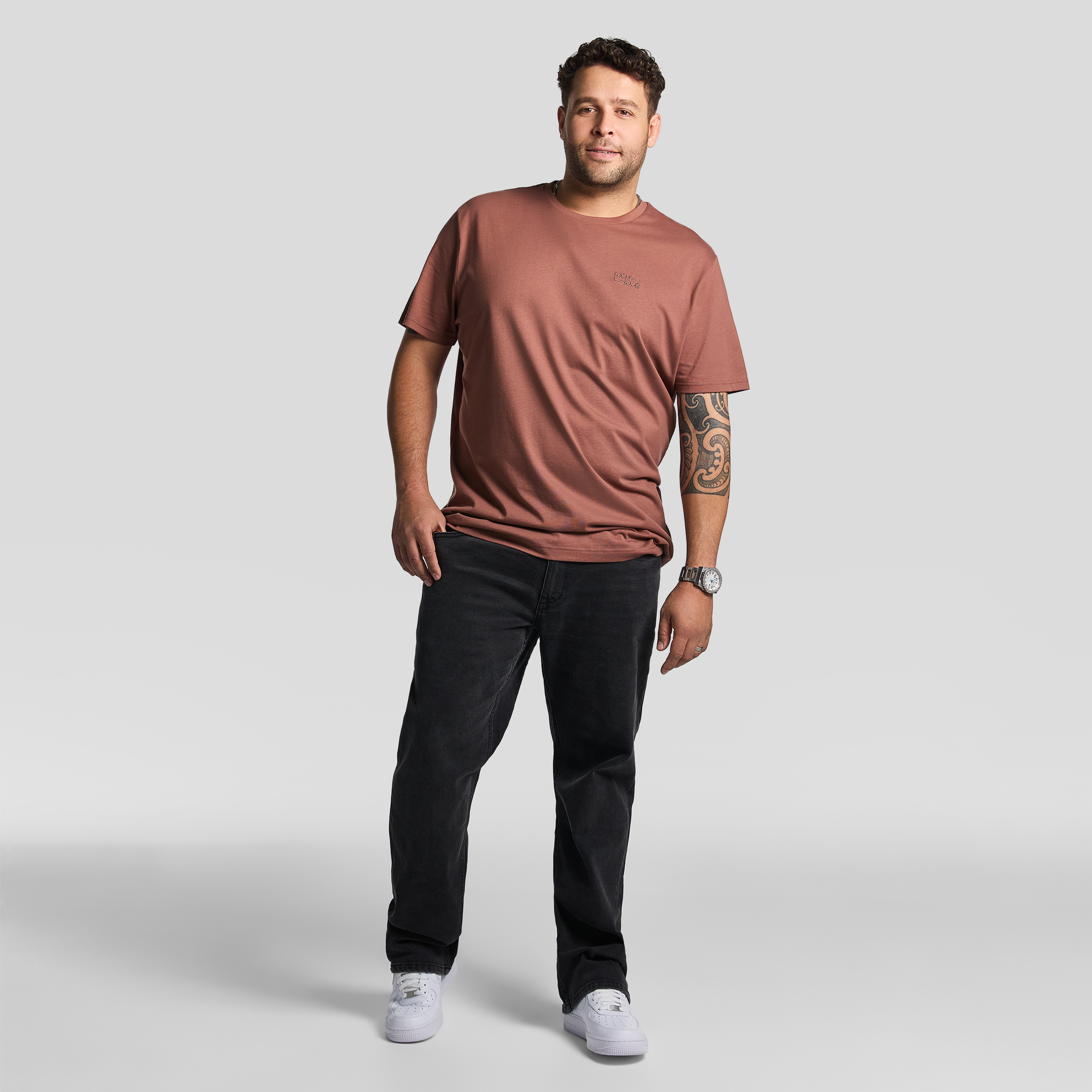 Dark Pink Charles Crew Neck Tee