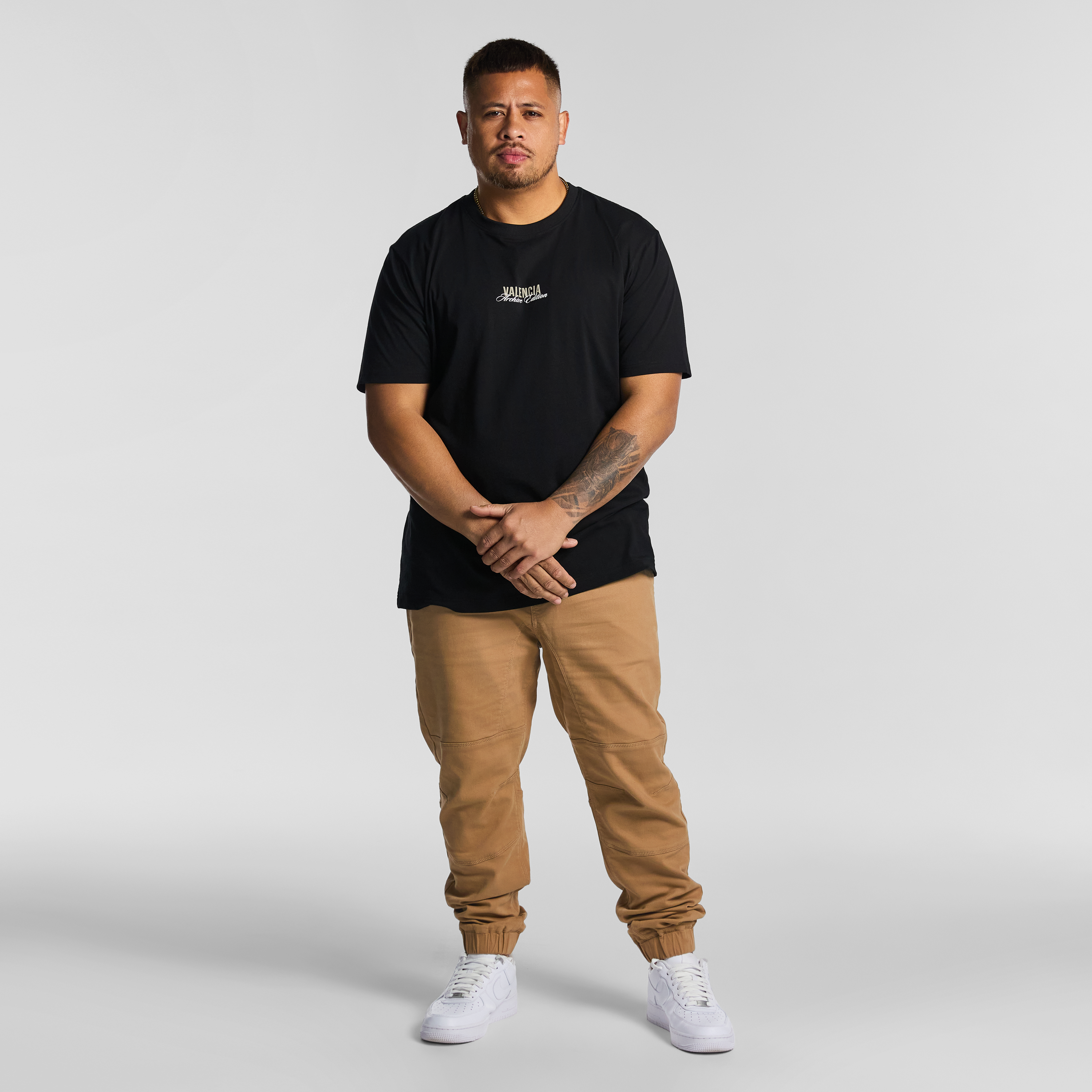 Black Henry Crew Neck Tee